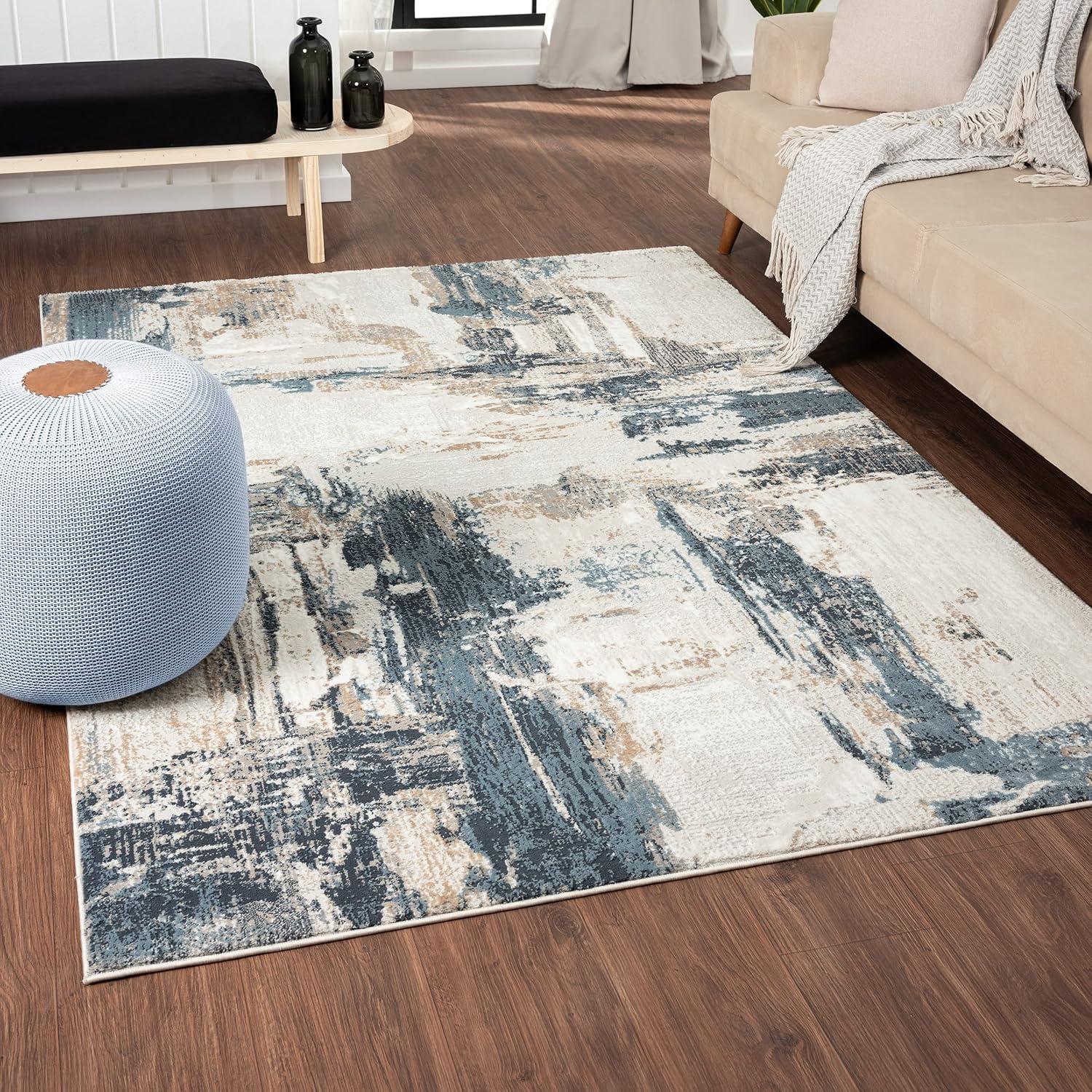 Luxe Weavers Distressed Abstract Area Rug