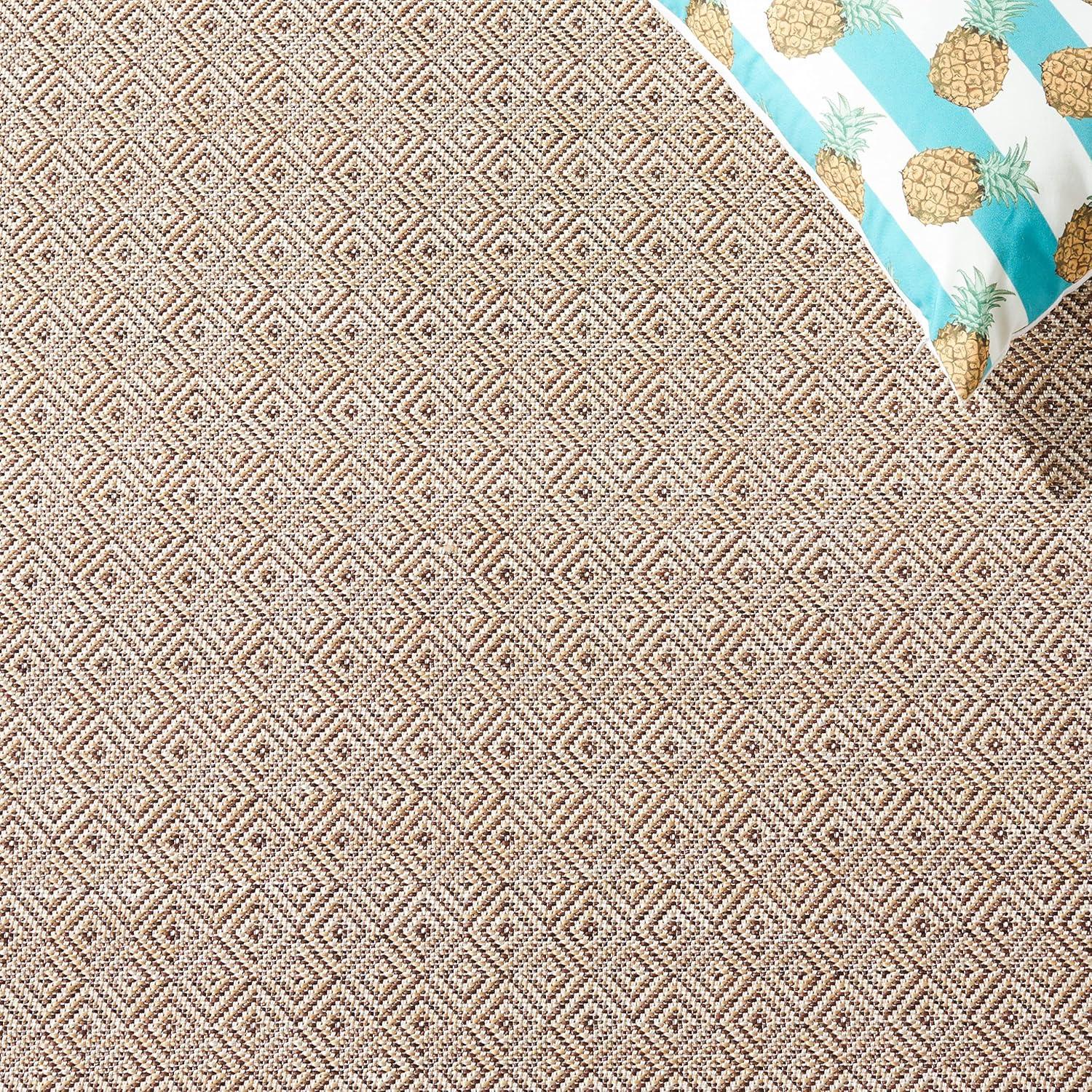 Hampton HTN230 Power Loomed Indoor/Outdoor Area Rug - Ivory/Black - 8'x10' - Safavieh.