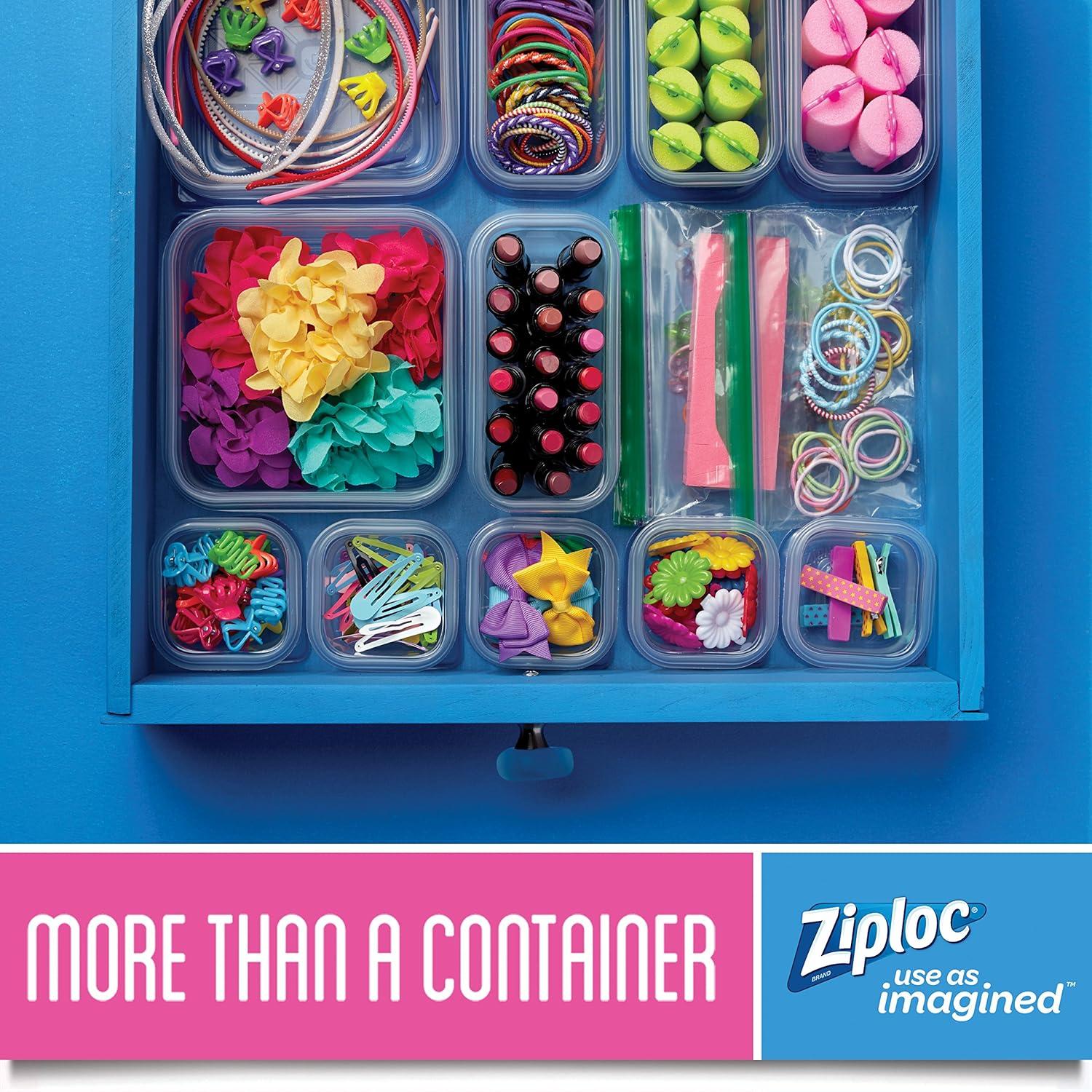 Ziploc® Brand, Food Storage Containers with Lids, Smart Snap Technology, Large Rectangle, 2 ct