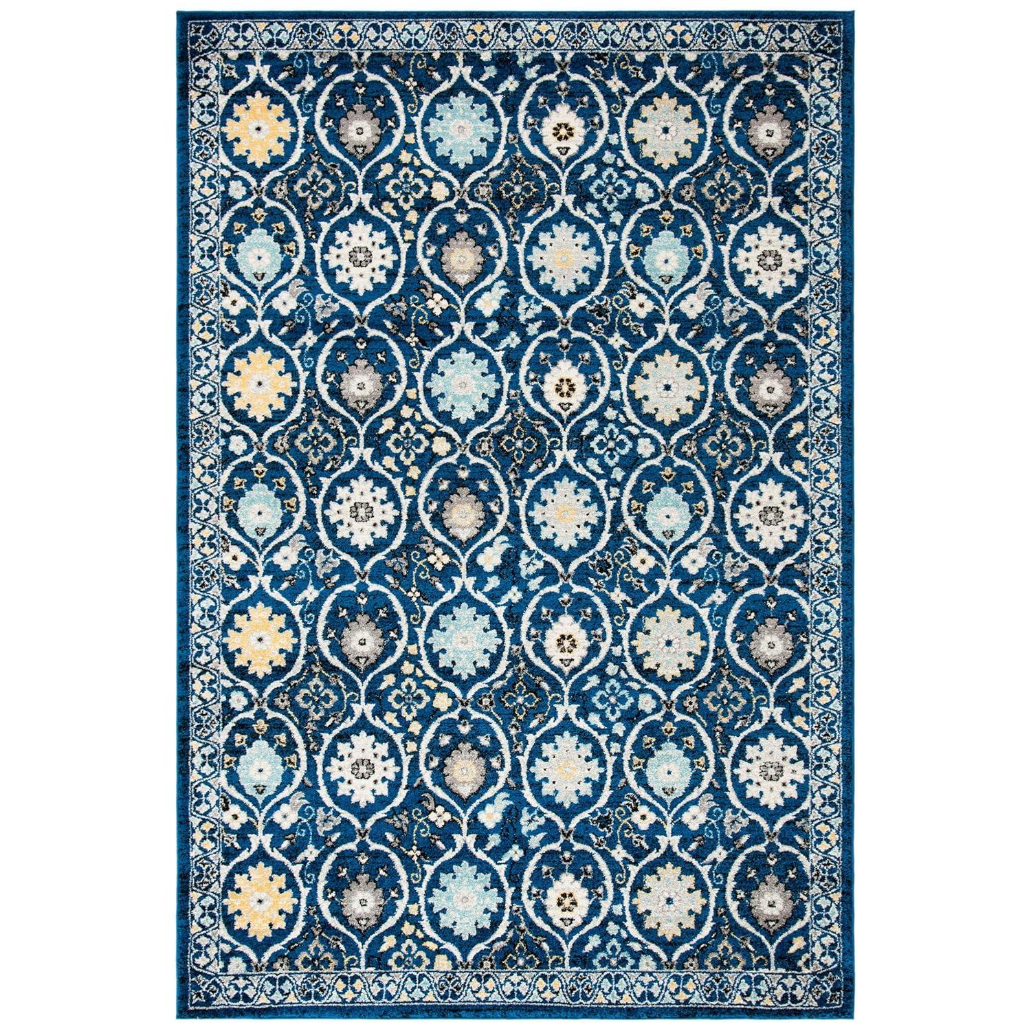 Evoke EVK210 Power Loomed Area Rug - Royal/Ivory - 5'3"x7'6" - Safavieh.