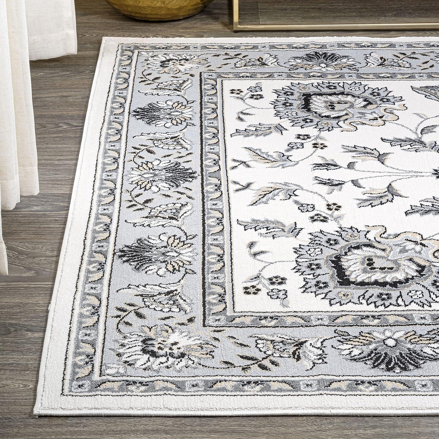 5'x 8' Cherie French Cottage Area Rug, Cream/Light Gray - JONATHAN Y