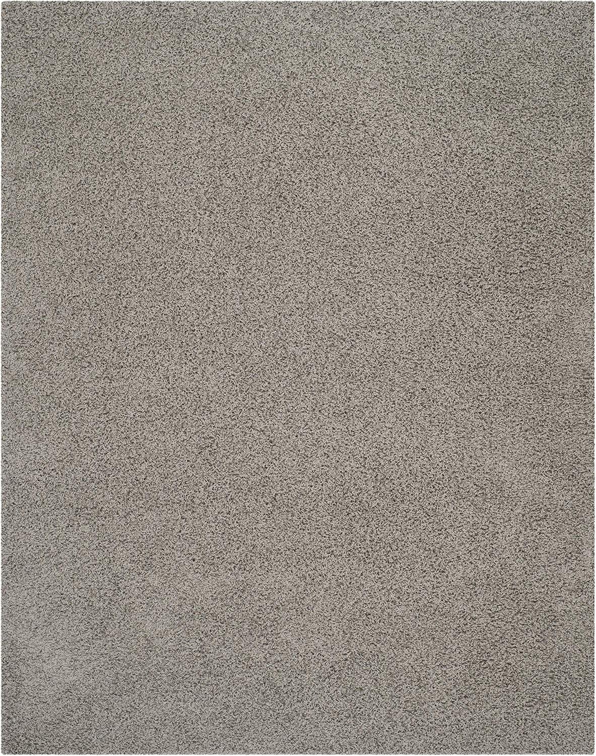 SAFAVIEH Athens Solid Plush Shag Area Rug, Light Grey, 10' x 14'