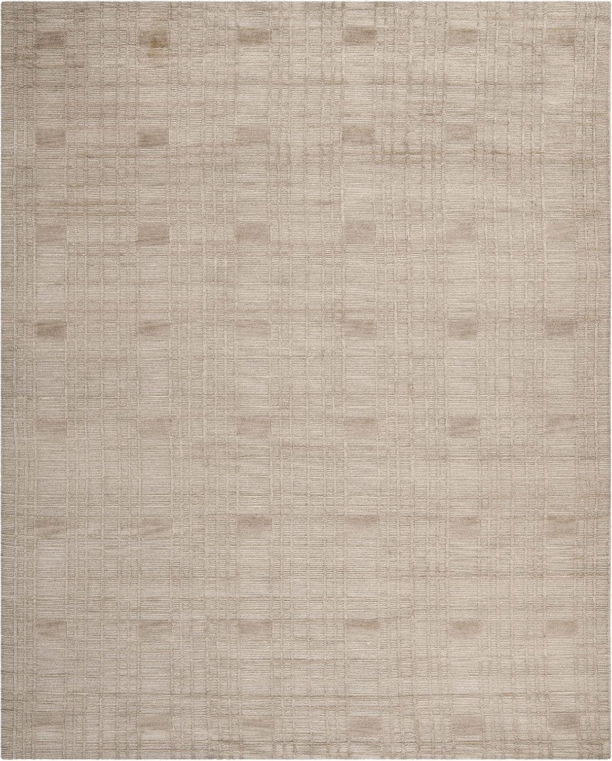 Slate Geometric Hand-Knotted Wool 9' x 12' Area Rug