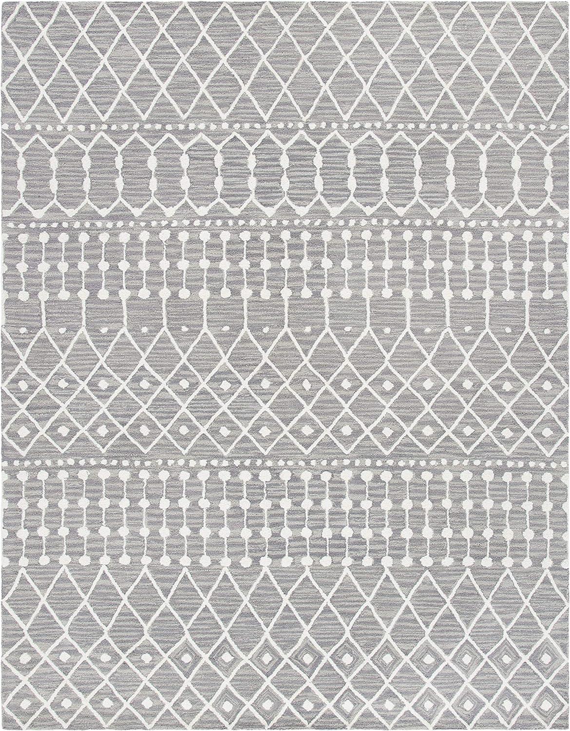 Blossom BLM115 Hand Tufted Area Rug - Grey/Ivory - 8'x10' - Safavieh.