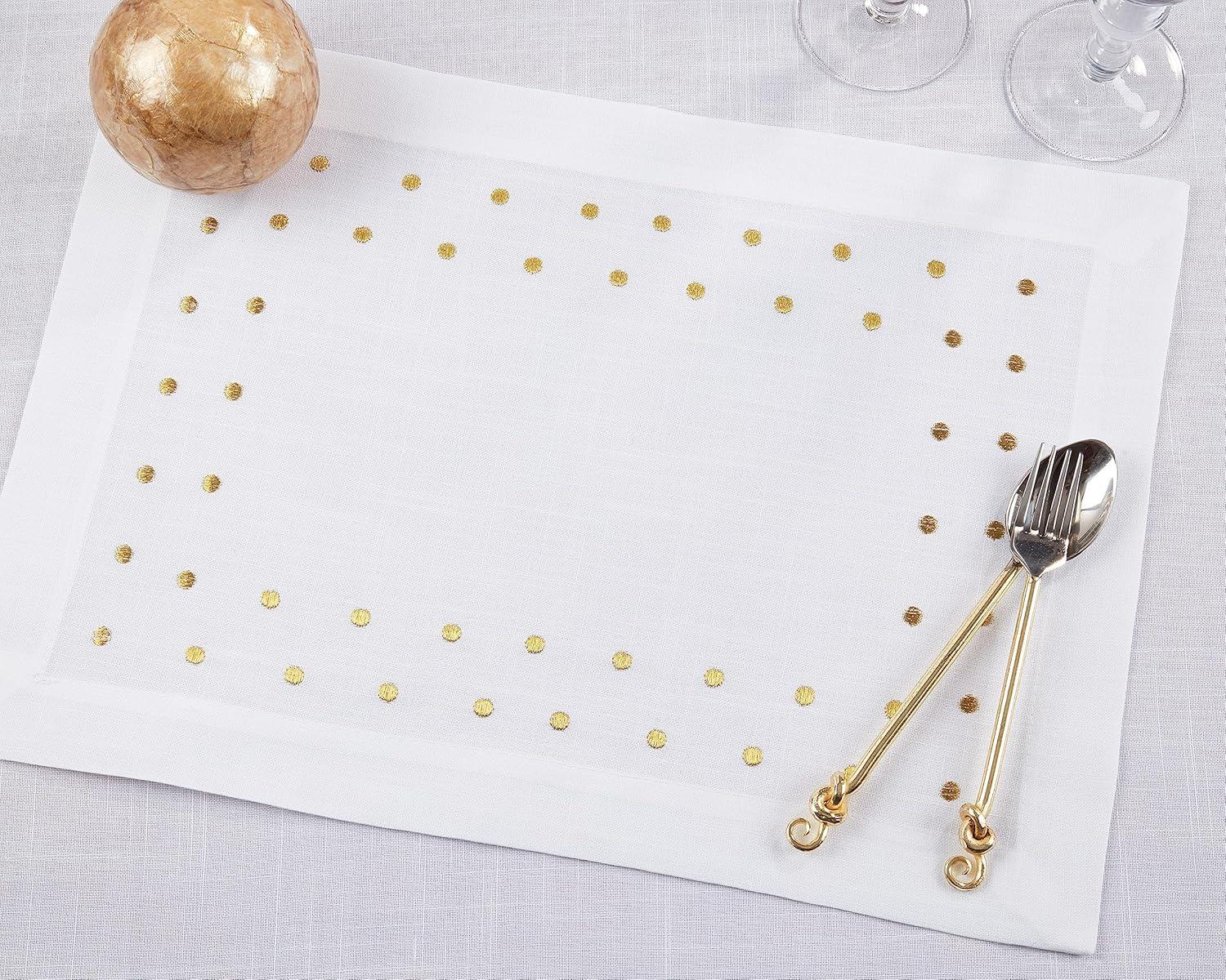 Saro Lifestyle Stylish Polka Dot Placemat (Set of 4),