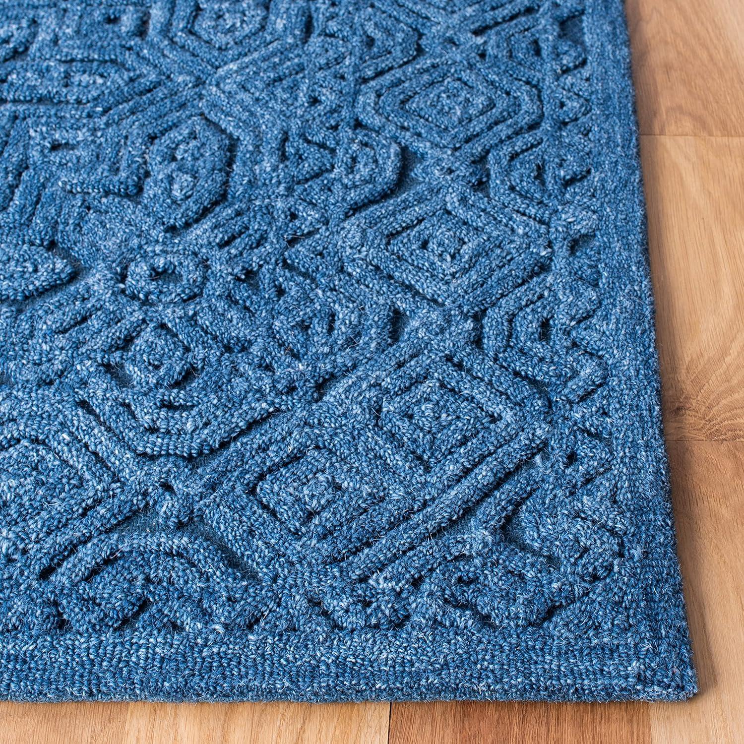 Textural TXT101 Hand Tufted Area Rug - Dark Blue - 4'x6' - Safavieh.