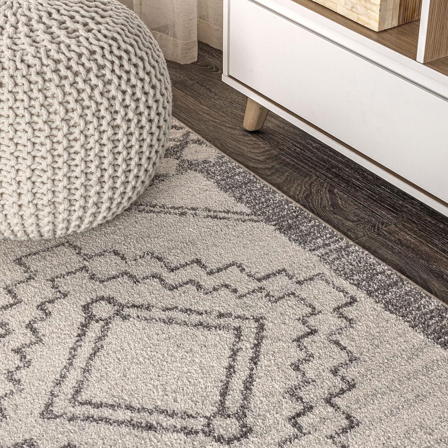JONATHAN Y Amir Moroccan Beni Souk Cream/Gray 8 ft. x 10 ft. Area Rug