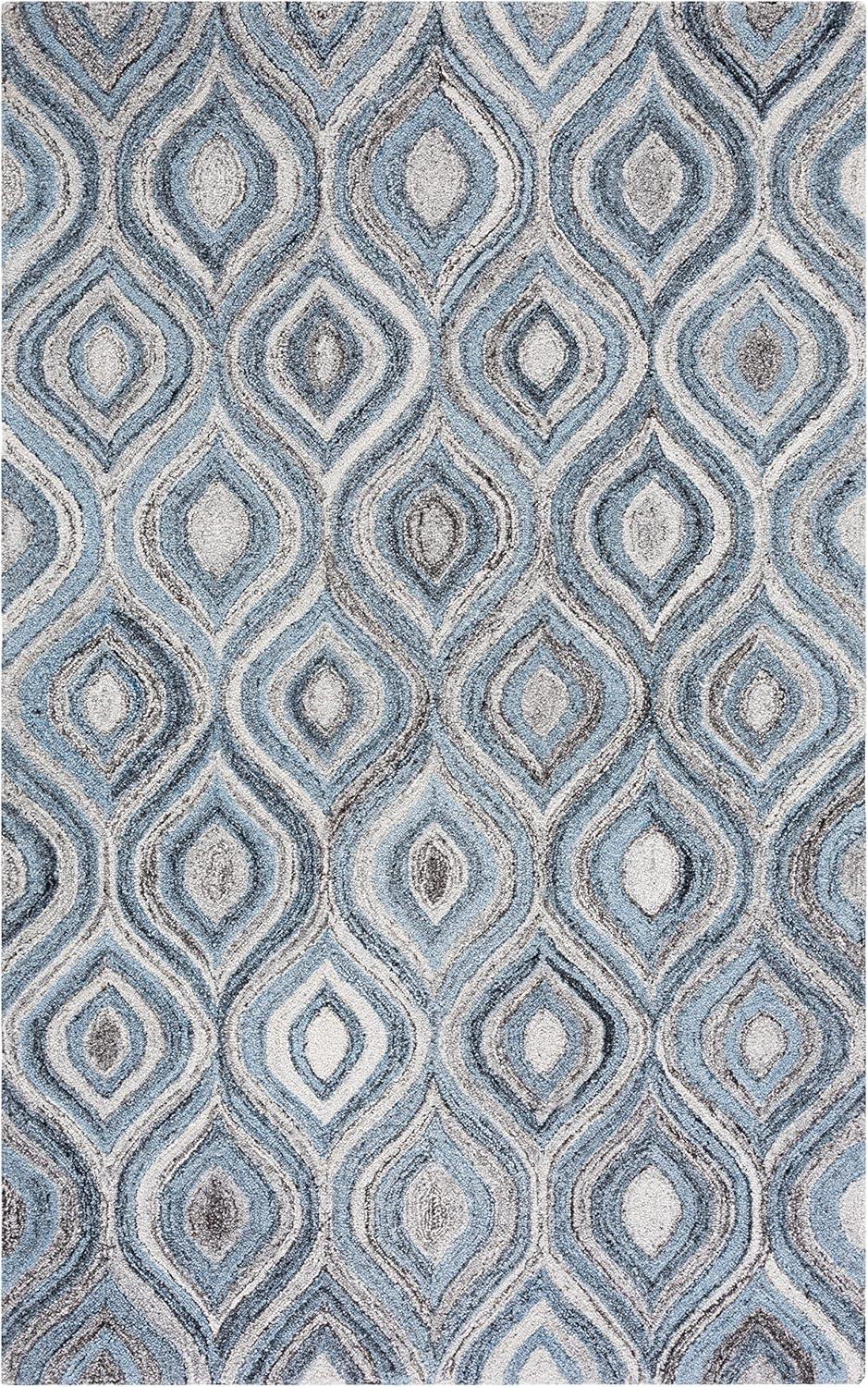 SAFAVIEH Abstract Salima Geometric Area Rug, Grey/Blue, 5' x 8'