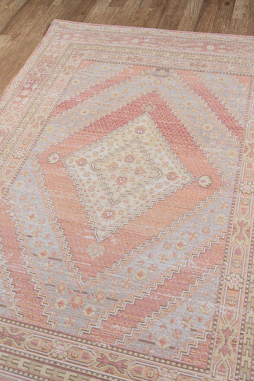 2'x3' Shapes Geometric Loomed Accent Rug Pink - Momeni: Modern Indoor Low Pile Polyester Rectangle Rug