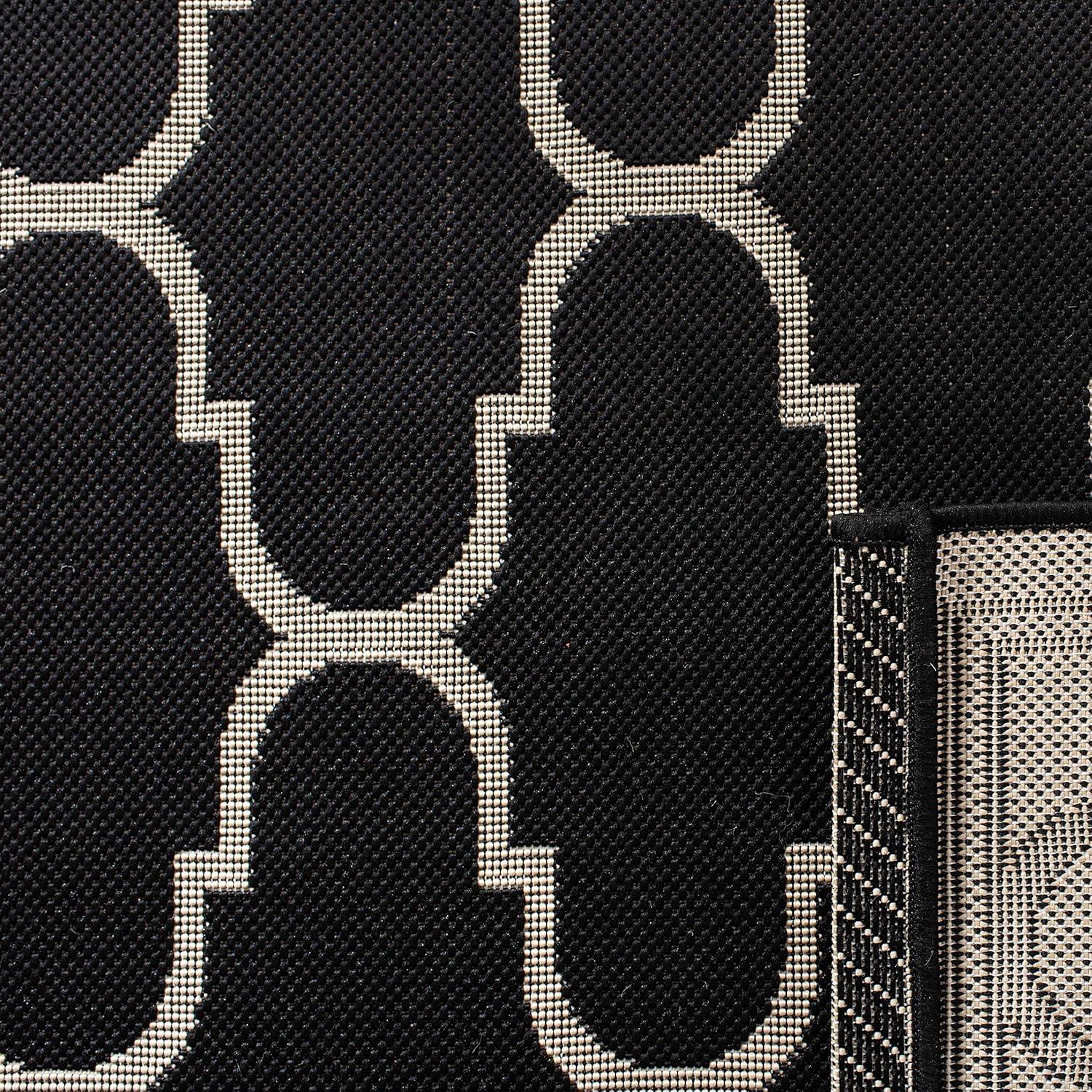 SAFAVIEH Courtyard Eustacia Geometric Trellis Indoor/Outdoor Area Rug Anthracite/Beige, 9' x 12'6"