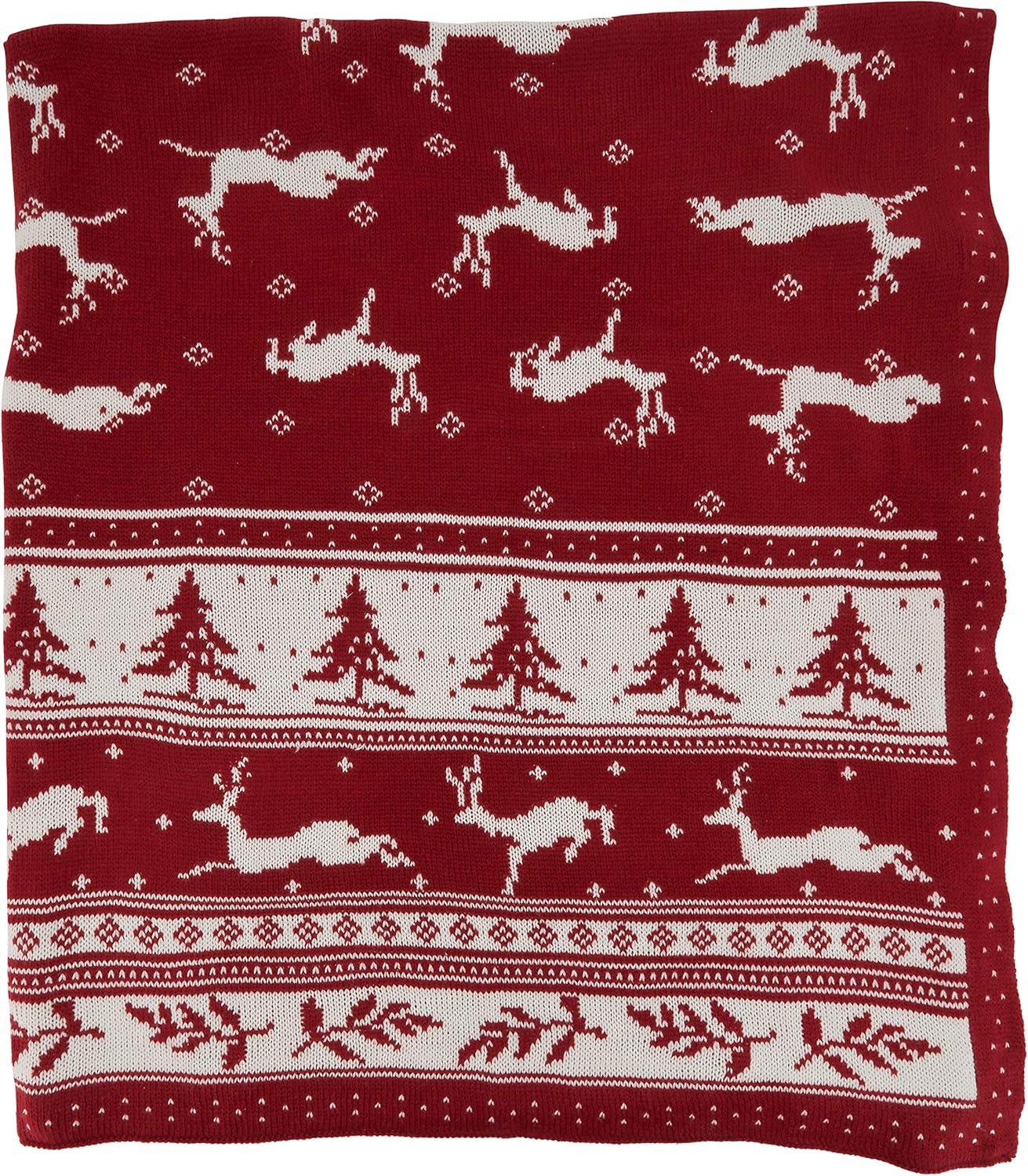 50"x60" Christmas Sweater Design Throw Blanket Red - Saro Lifestyle