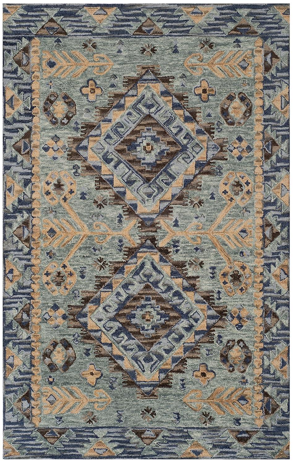 Aspen APN504 Hand Tufted Area Rug - Blue/Beige - 4'x6' - Safavieh.