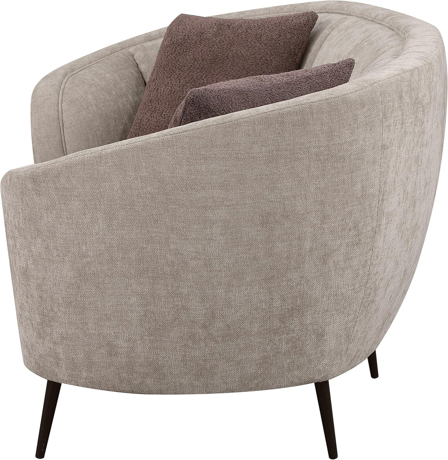 Coaster Ellorie Fabric Upholstered Channel Back Curved Loveseat Beige