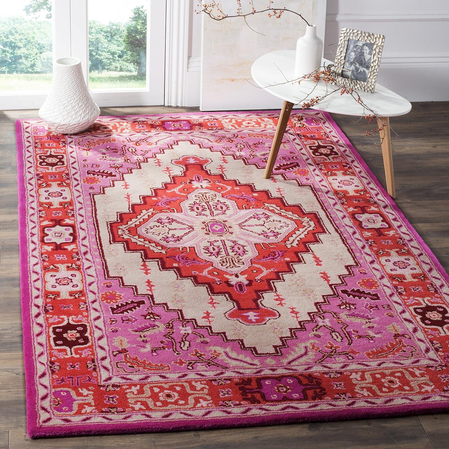 Bellagio Red Pink/Ivory Handmade Wool Area Rug