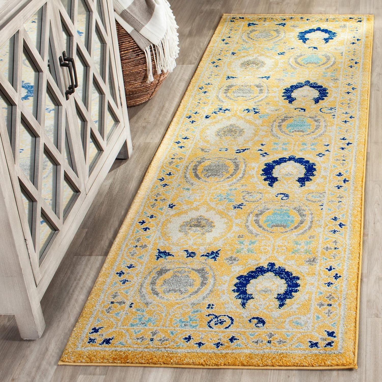 Evoke EVK251 Power Loomed Accent Rug - Blue/Ivory - 2'2"x4' - Safavieh.