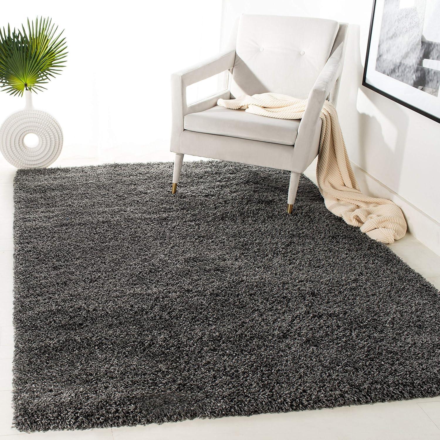 SoCal Cool 4' x 6' Dark Grey Synthetic Shag Area Rug