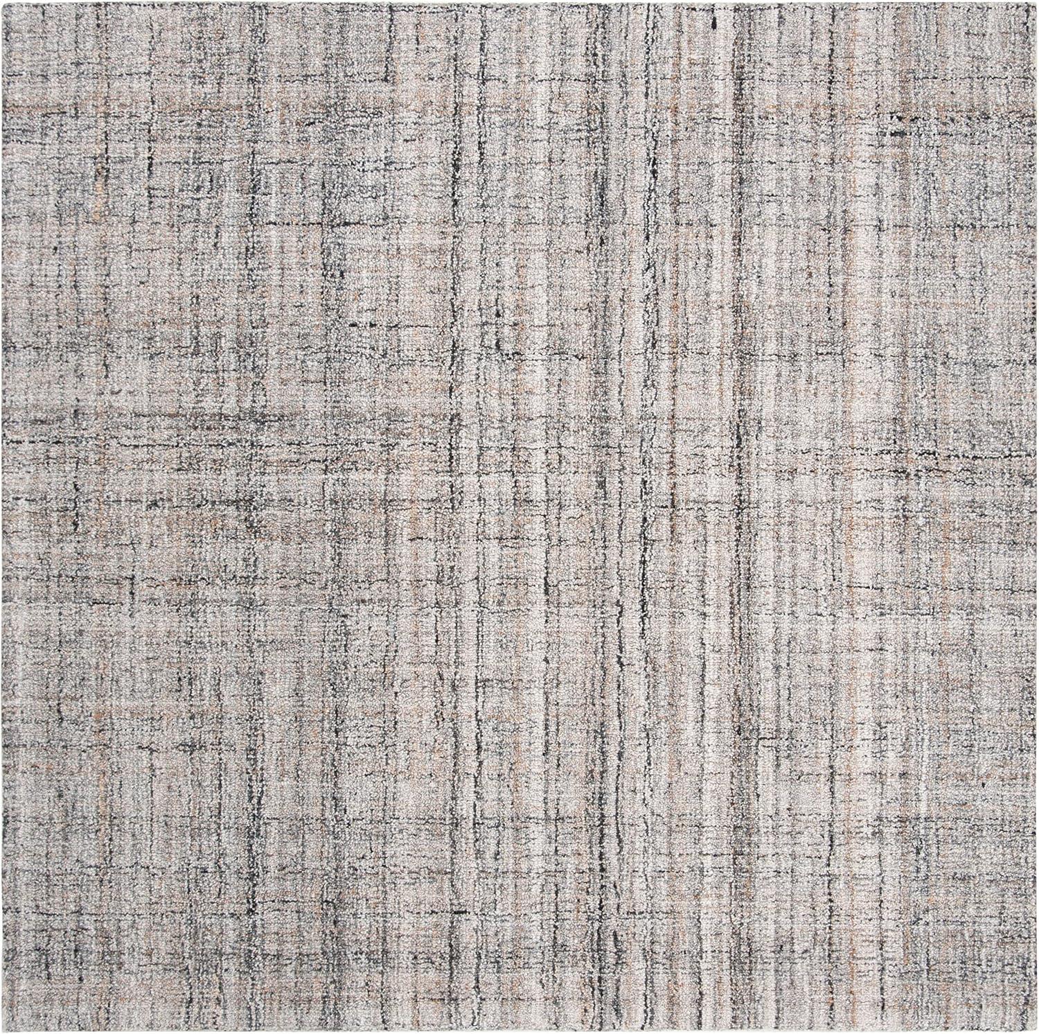 Abstract ABT141 Handmade Indoor Area Rug - Camel/Black - 6'x6' - Safavieh
