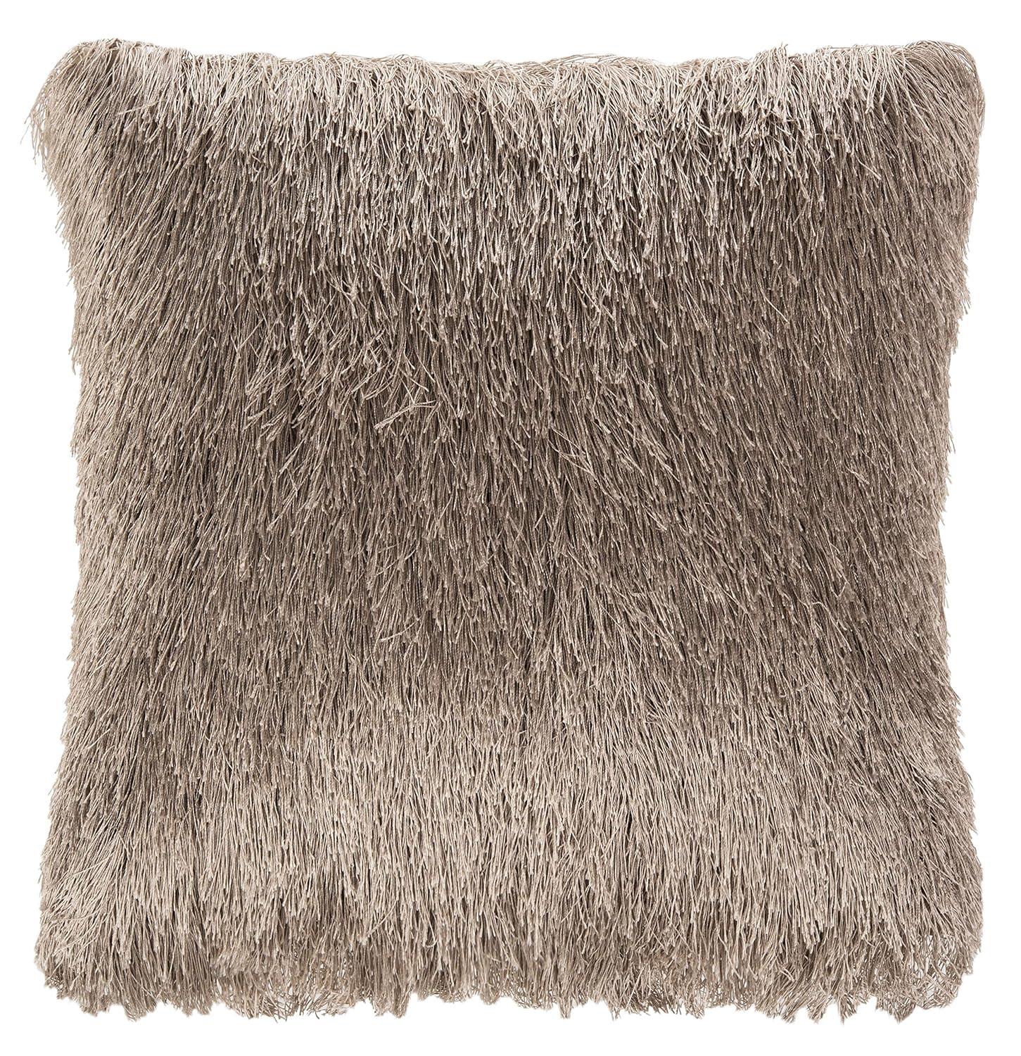 Indoor/Outdoor Shag Pillow - Champagne - 20"X20" - Safavieh