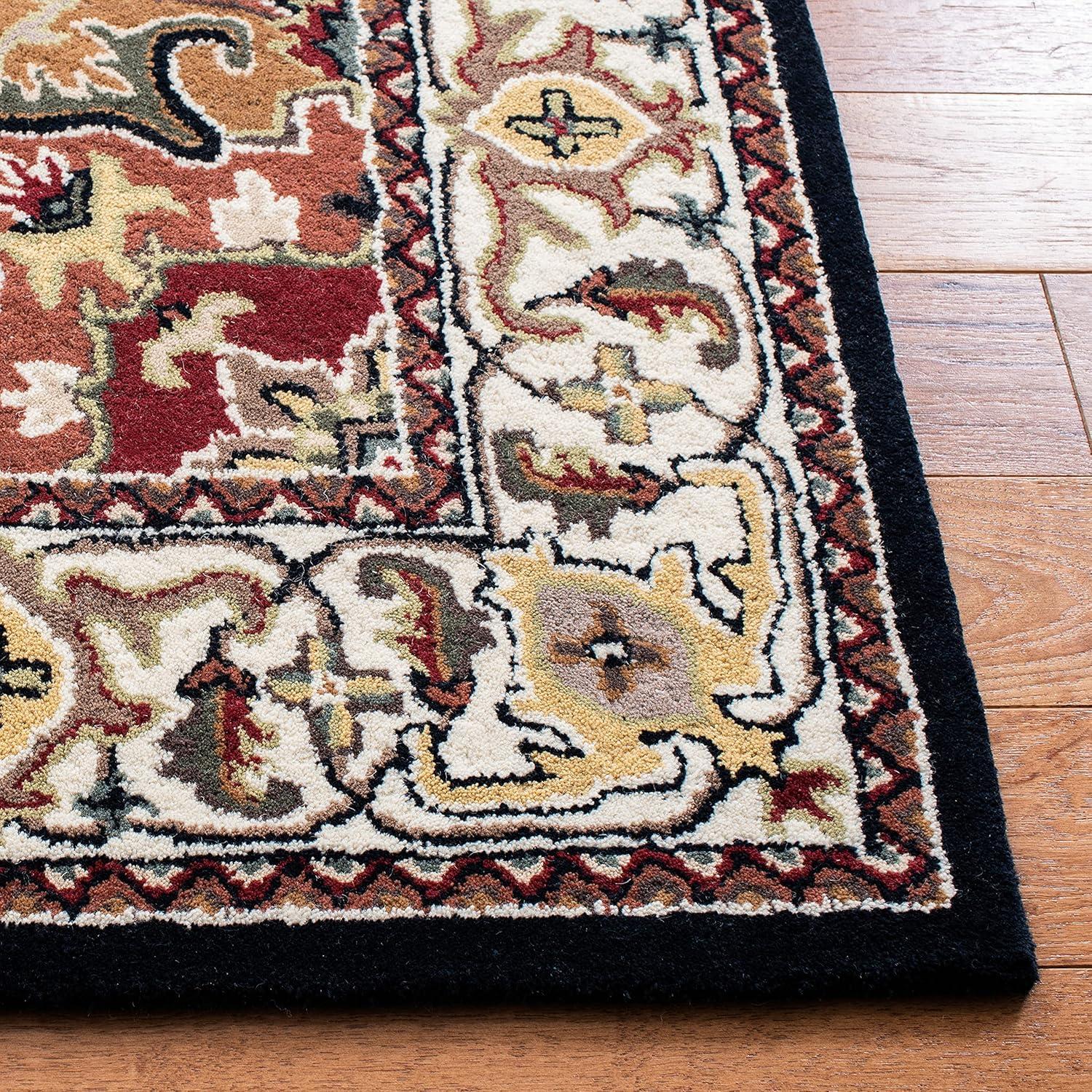 SAFAVIEH Heritage York Oriental Wool Area Rug, Navy/Brown, 4' x 4' Square