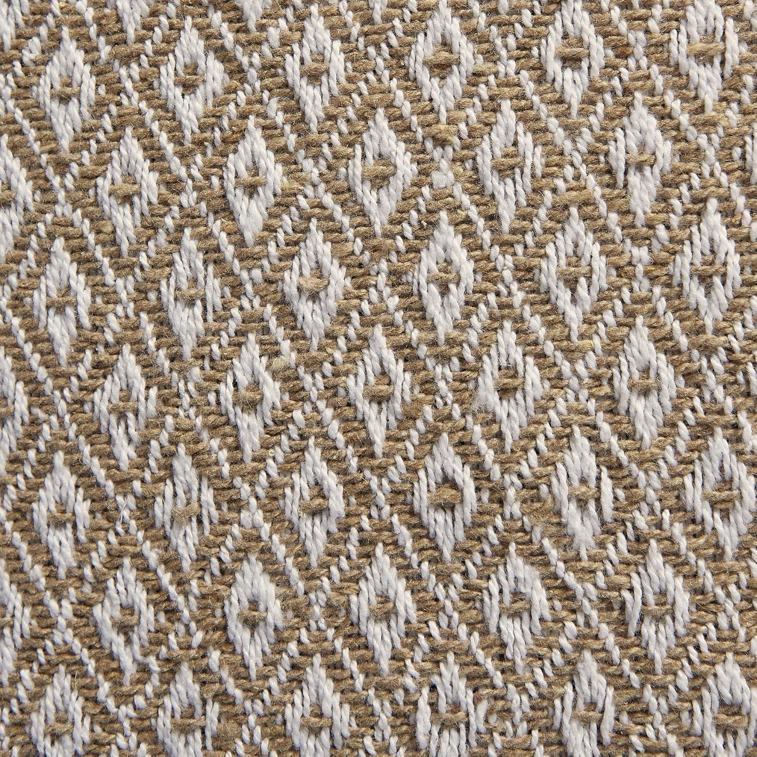 Rustic Beige and White Cotton Braided Table Runner 15x72