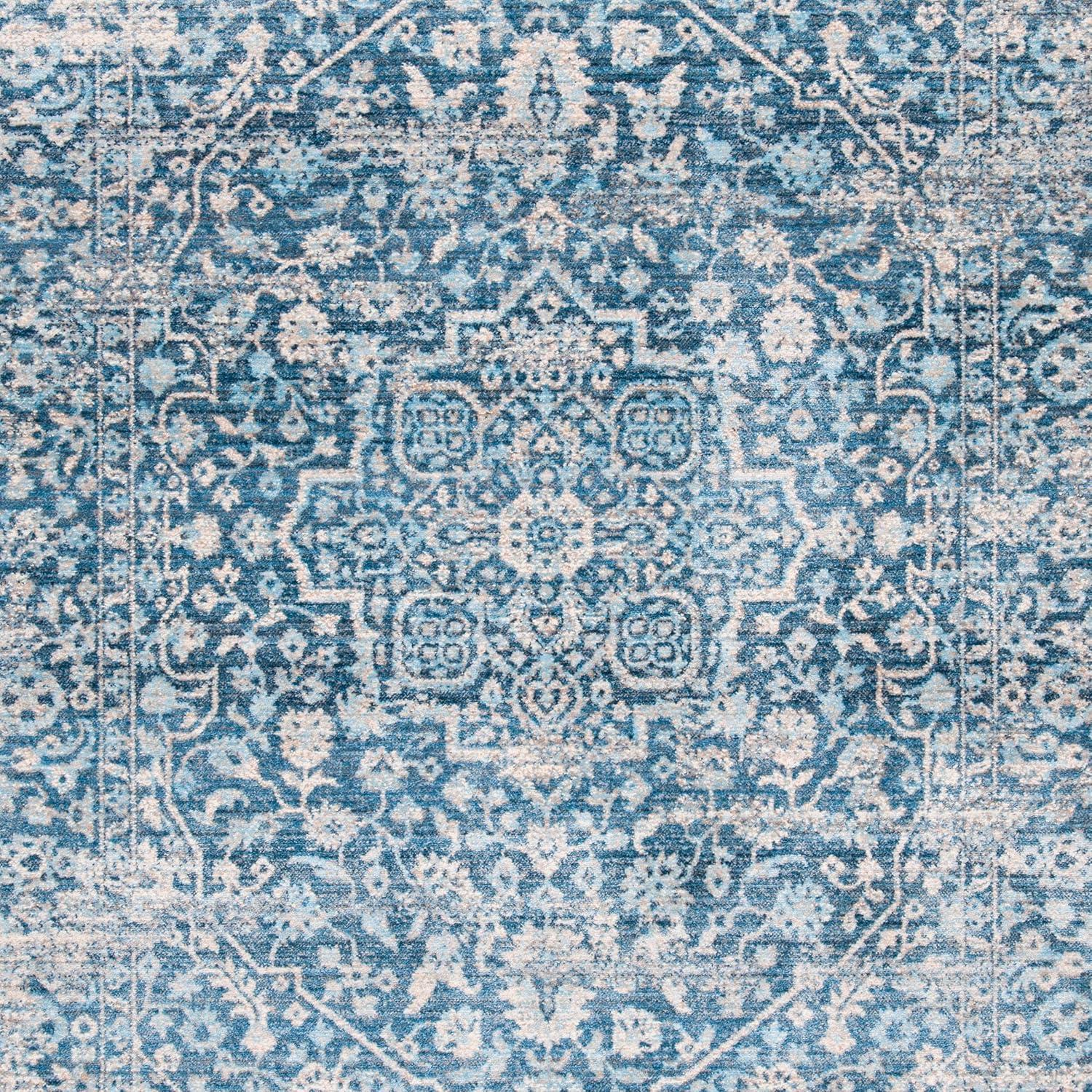 Vintage Persian VTP484 Power Loomed Runner Rug - Blue/Ivory - 2'2"x12' - Safavieh.
