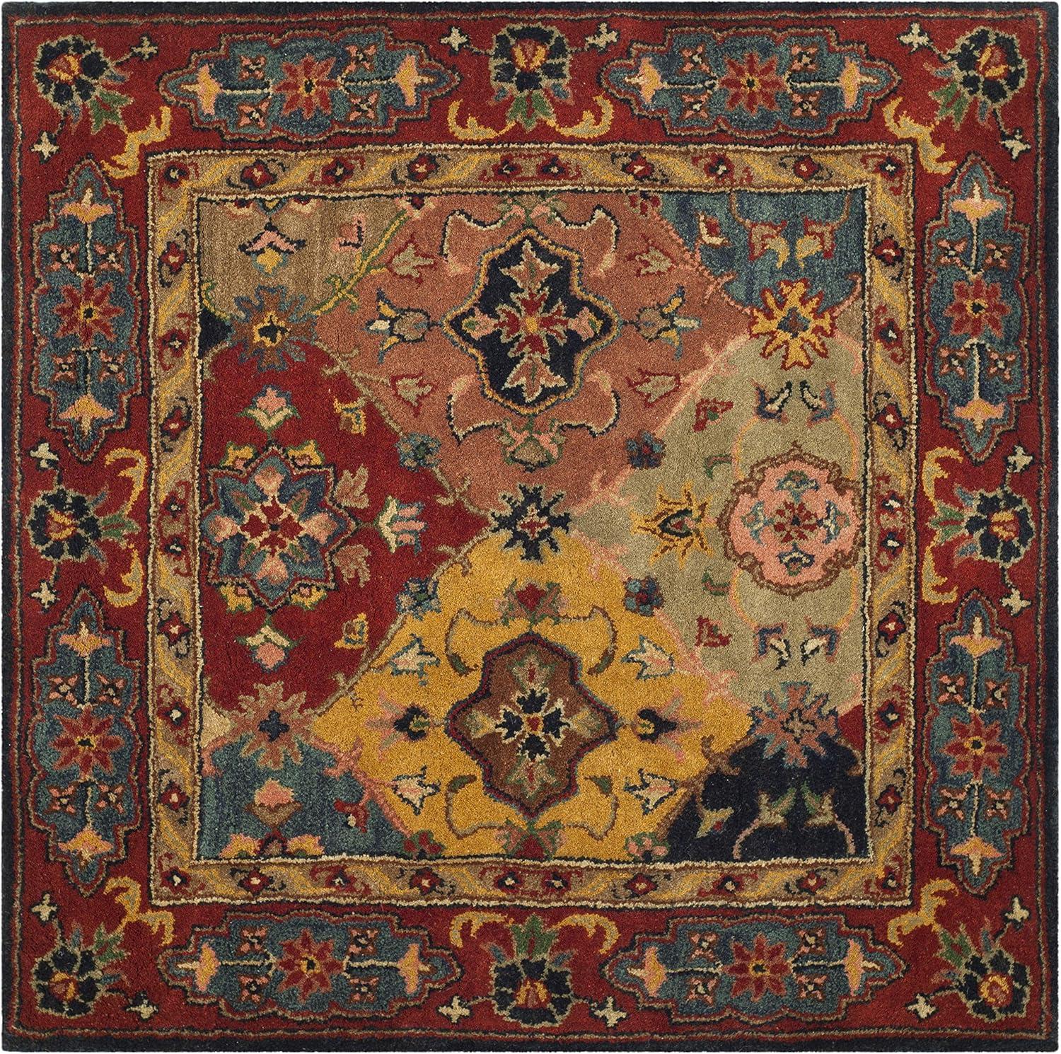 Heritage HG926 Hand Tufted Area Rug - Red/Multi - 4'x4' - Safavieh.