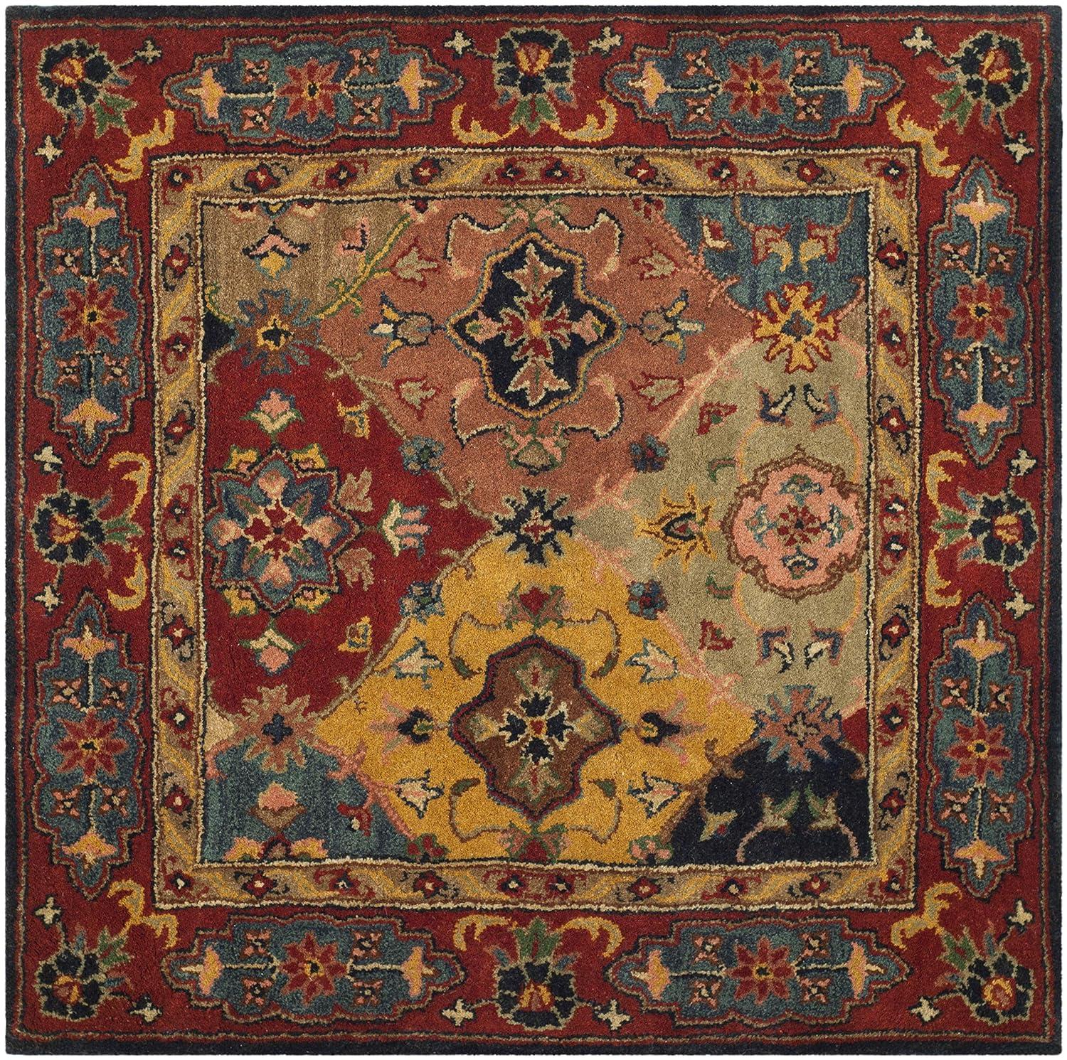Heritage HG926 Hand Tufted Area Rug - Red/Multi - 4'x4' - Safavieh.