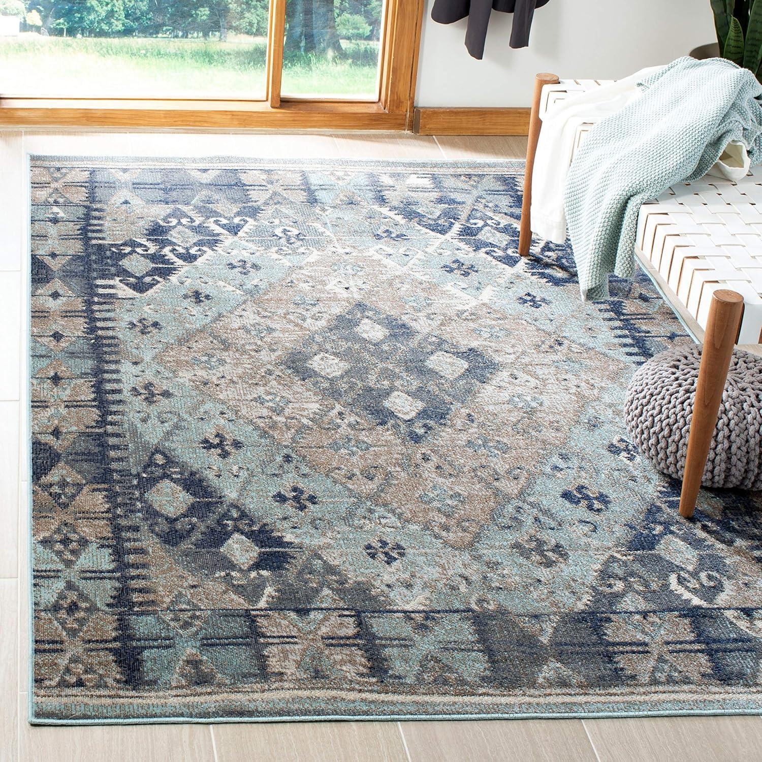 Montage MTG236 Power Loomed Indoor/Outdoor Area Rug - Rust/Multi - 8'x10' - Safavieh.