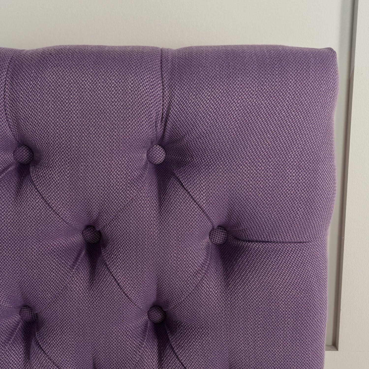 Queen/Full Jezebel Button Tufted Fabric Headboard Light Purple - Christopher Knight Home: Upholstered, Adjustable Height