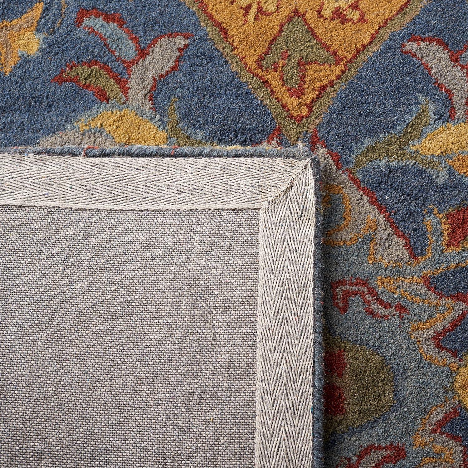 SAFAVIEH Heritage Reanna Oriental Wool Area Rug, Navy/Gold, 6' x 6' Square