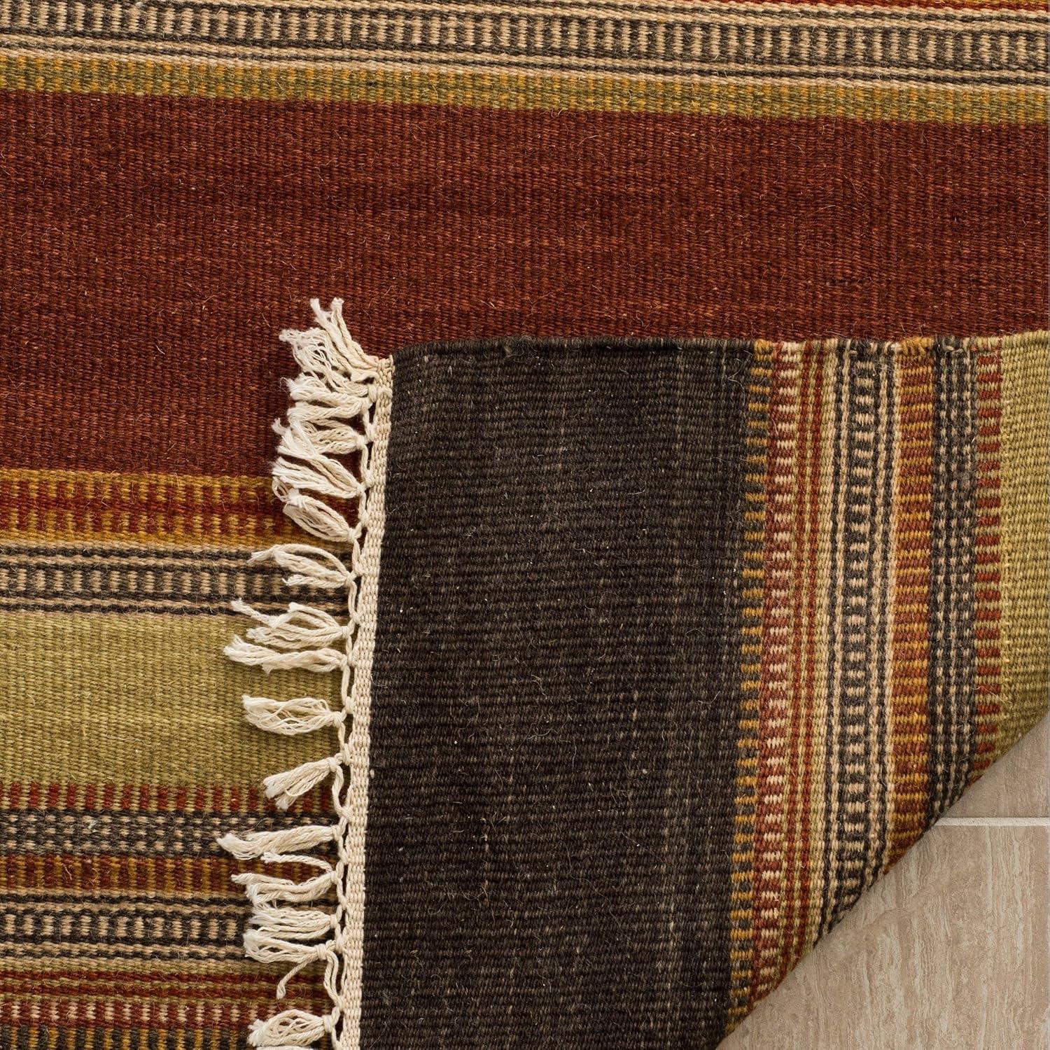 Striped Kilim STK315 Hand Woven Indoor Area Rug - Gold - 6'x9' - Safavieh