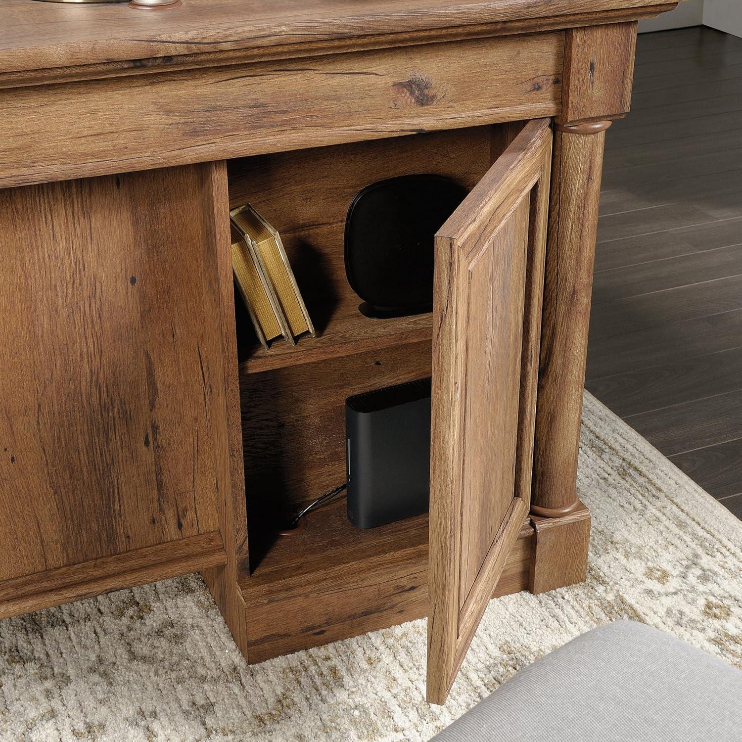 Sauder Palladia Executive Desk, Vintage Oak Finish