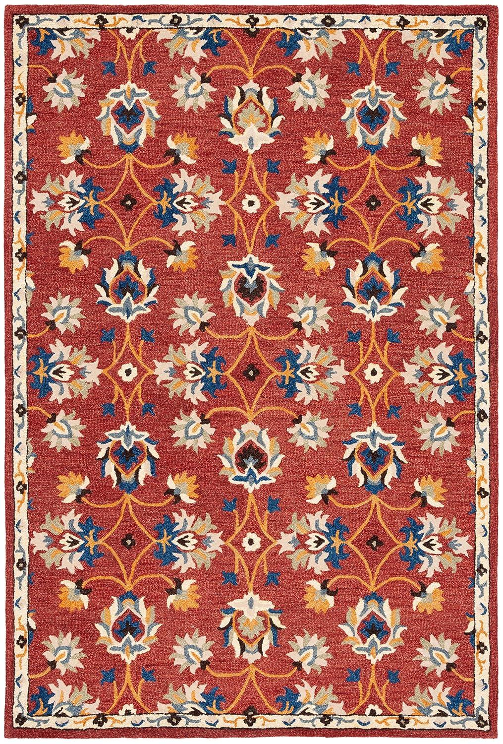 Micro-Loop MLP383 Hand Tufted Area Rug - Rust/Blue - 5'x8' - Safavieh.
