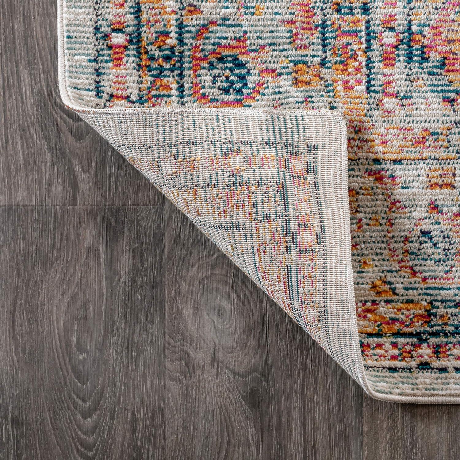 4'x6' Cadiz Vintage Medallion Area Rug, Coral/Turquoise - JONATHAN Y