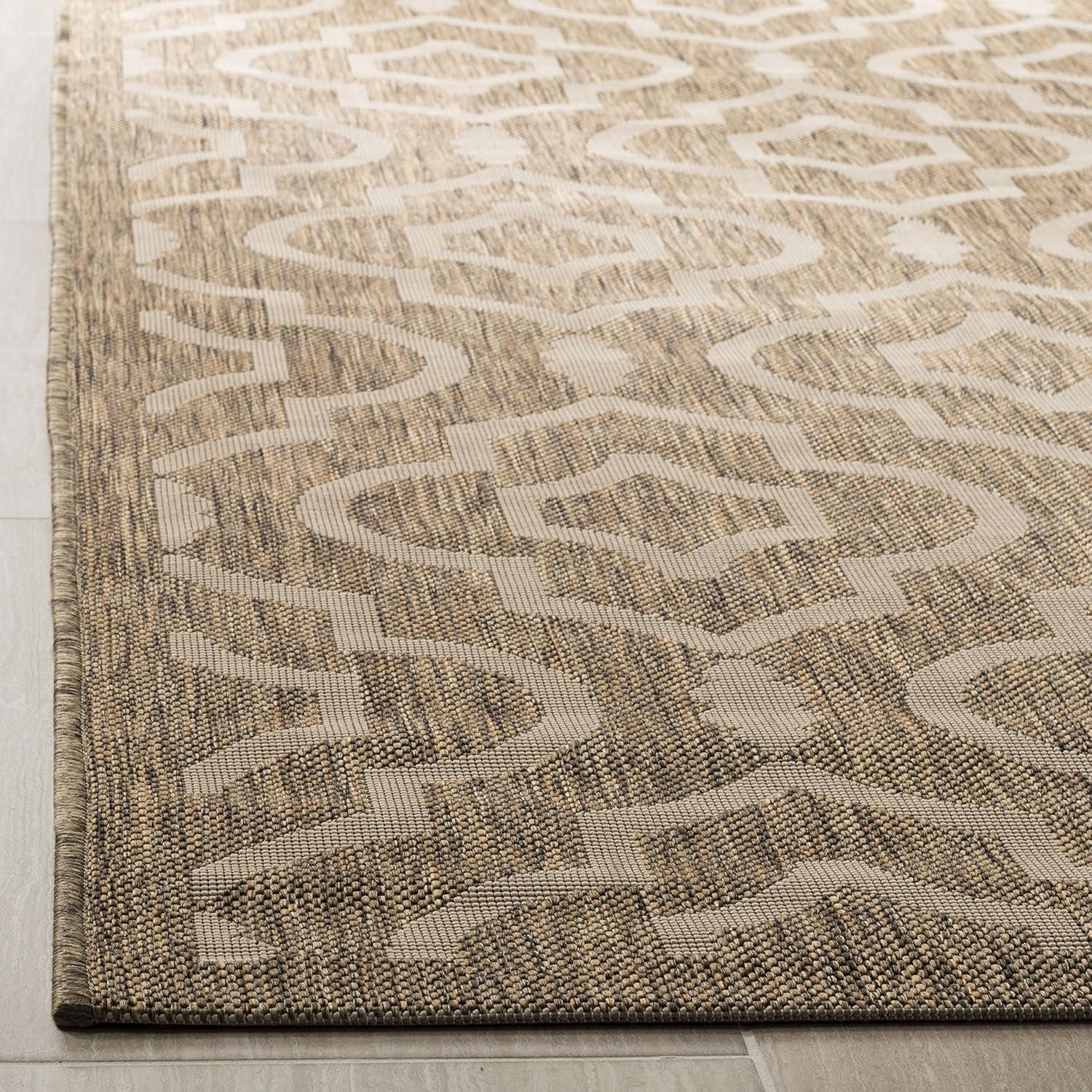 Courtyard CY6926 Power Loomed Indoor and Outdoor Area Rug - Red/Bone - 7'10"x7'10" - Safavieh