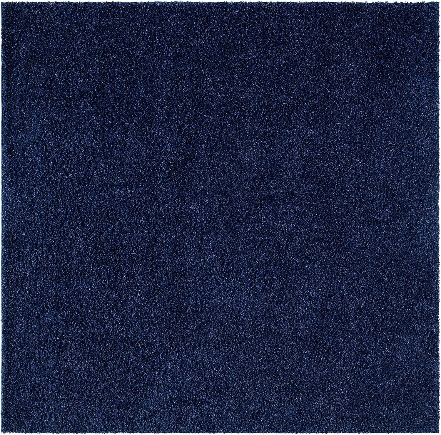 Shag SG151 Power Loomed Indoor Area Rug - Navy - 4'x4' - Safavieh.