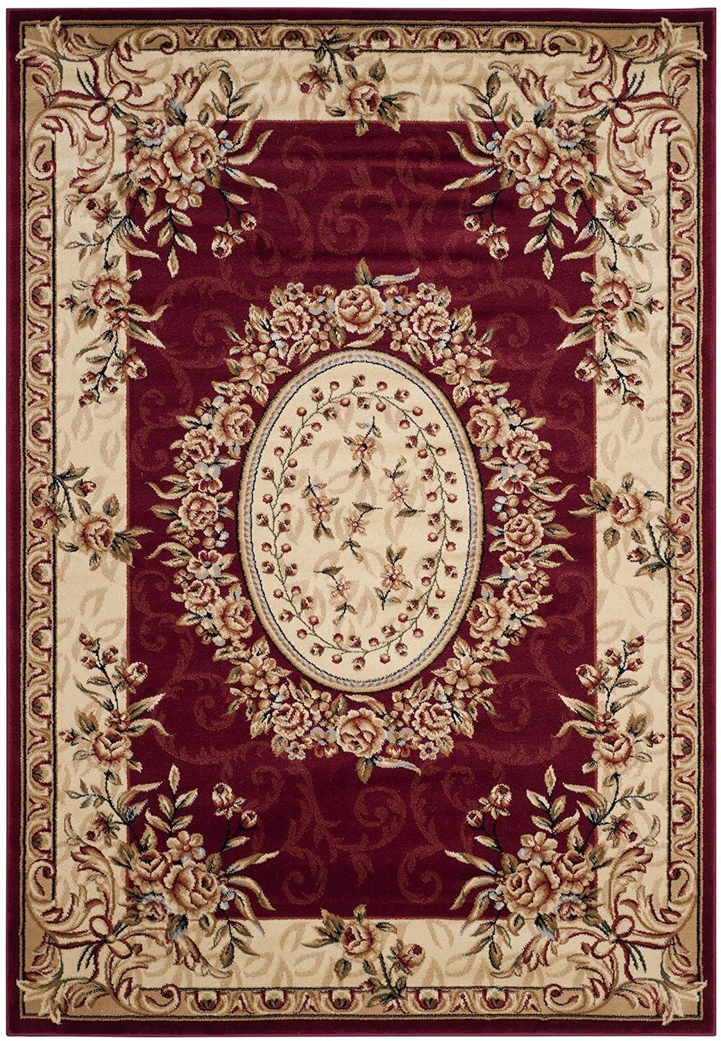 Lyndhurst LNH328 Power Loomed Area Rug - Red/Ivory - 5'3"x7'6" - Safavieh