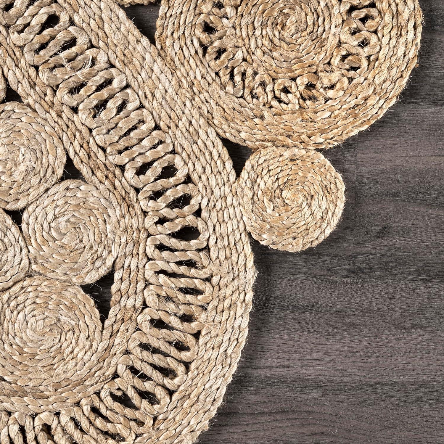 Nuloom Bree Floral Braided Jute Indoor Area Rug