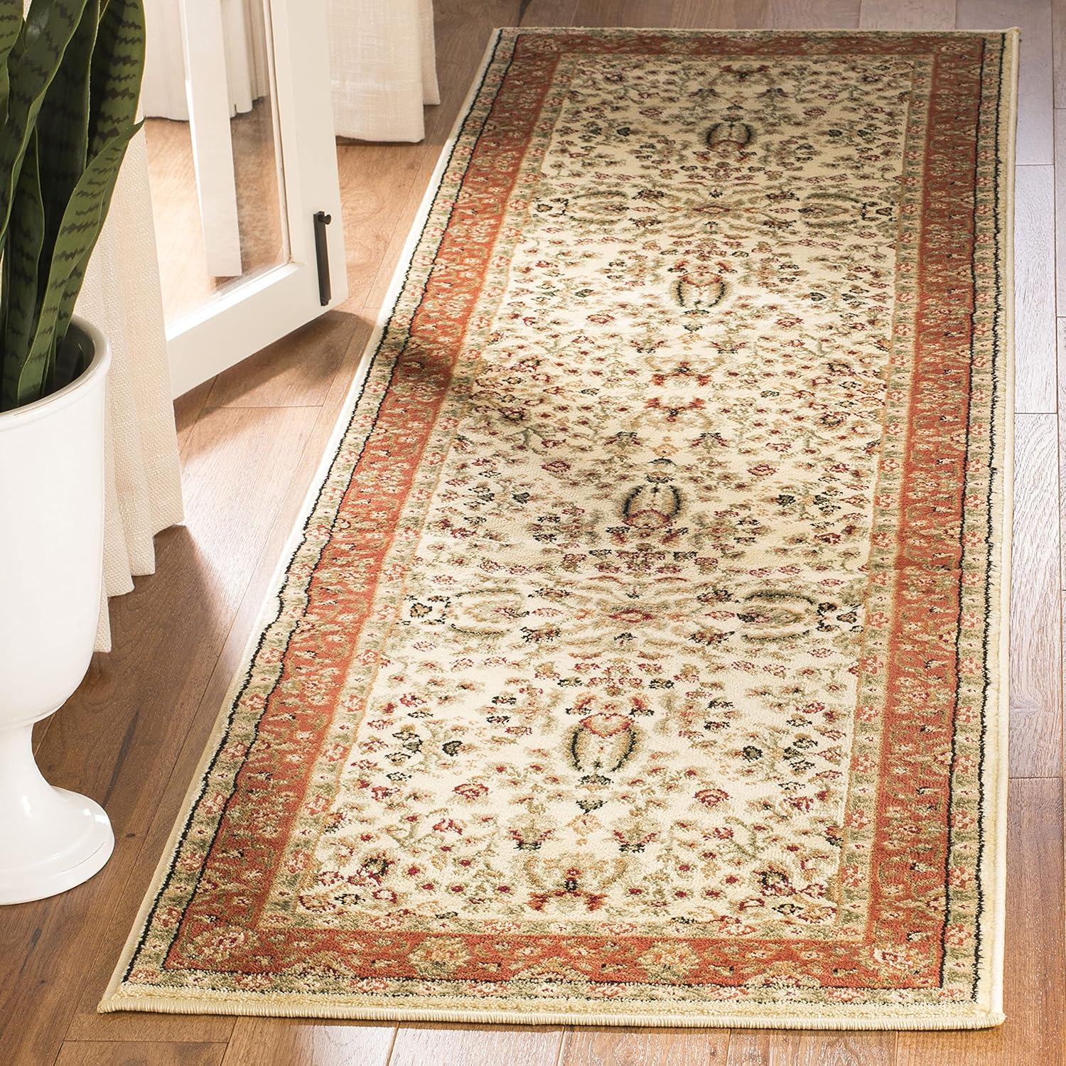 Lyndhurst LNH212 Power Loomed Runner Rug - Ivory/Rust - 2'3"x8' - Safavieh