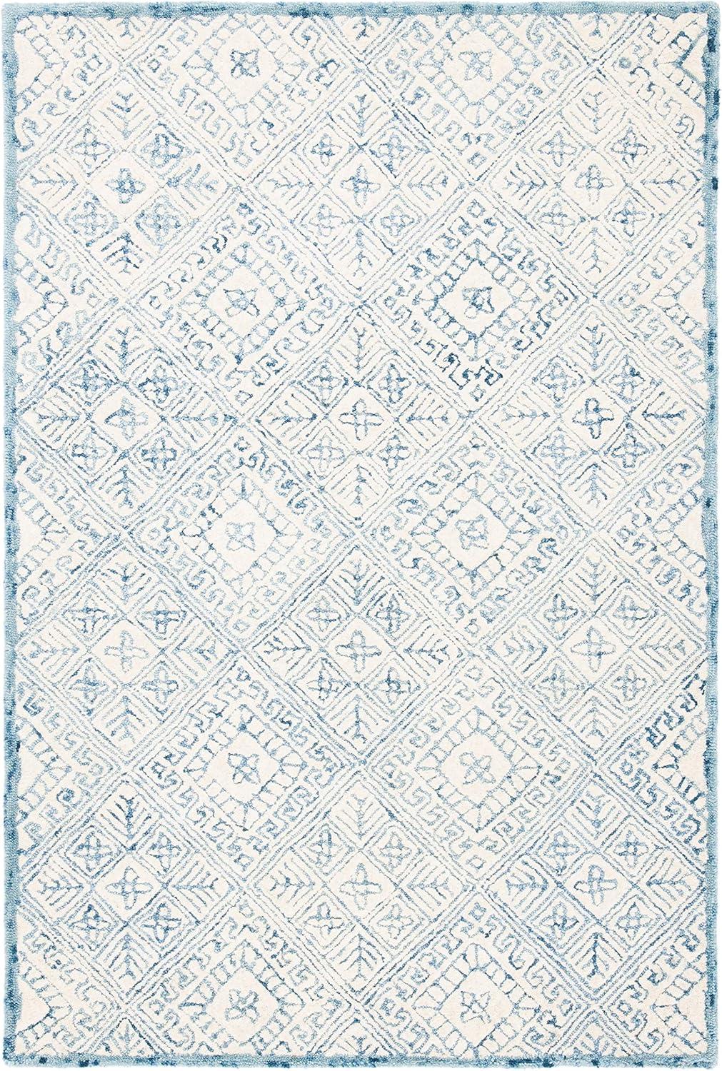 Glamour GLM660 Hand Tufted Indoor Area Rug - Blue/Ivory - 4'x6' - Safavieh