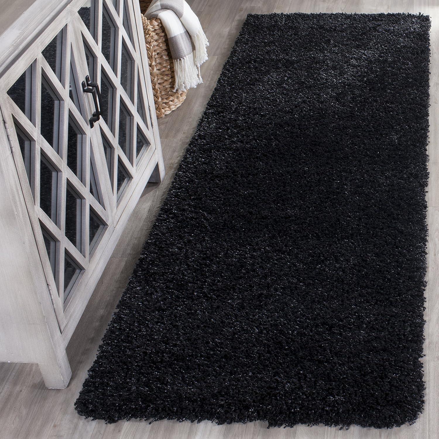 Shag SG151 Power Loomed Indoor Runner Rug - Beige - 2'3"x17' - Safavieh.