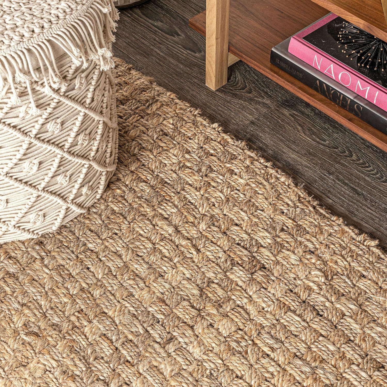 Estera Hand Woven Boucle Chunky Jute Indoor Area Rug - JONATHAN Y