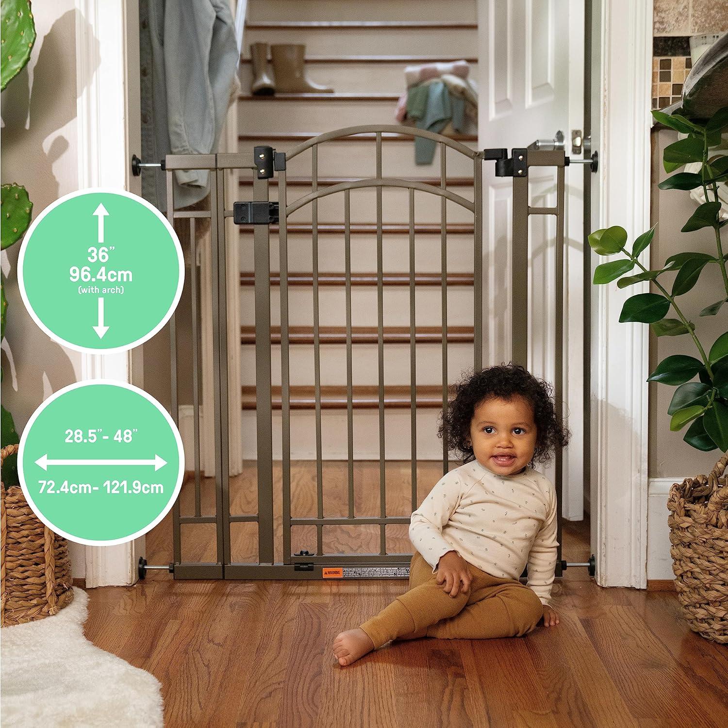 Bronze Extra Tall Metal Walk-Thru Baby and Pet Gate