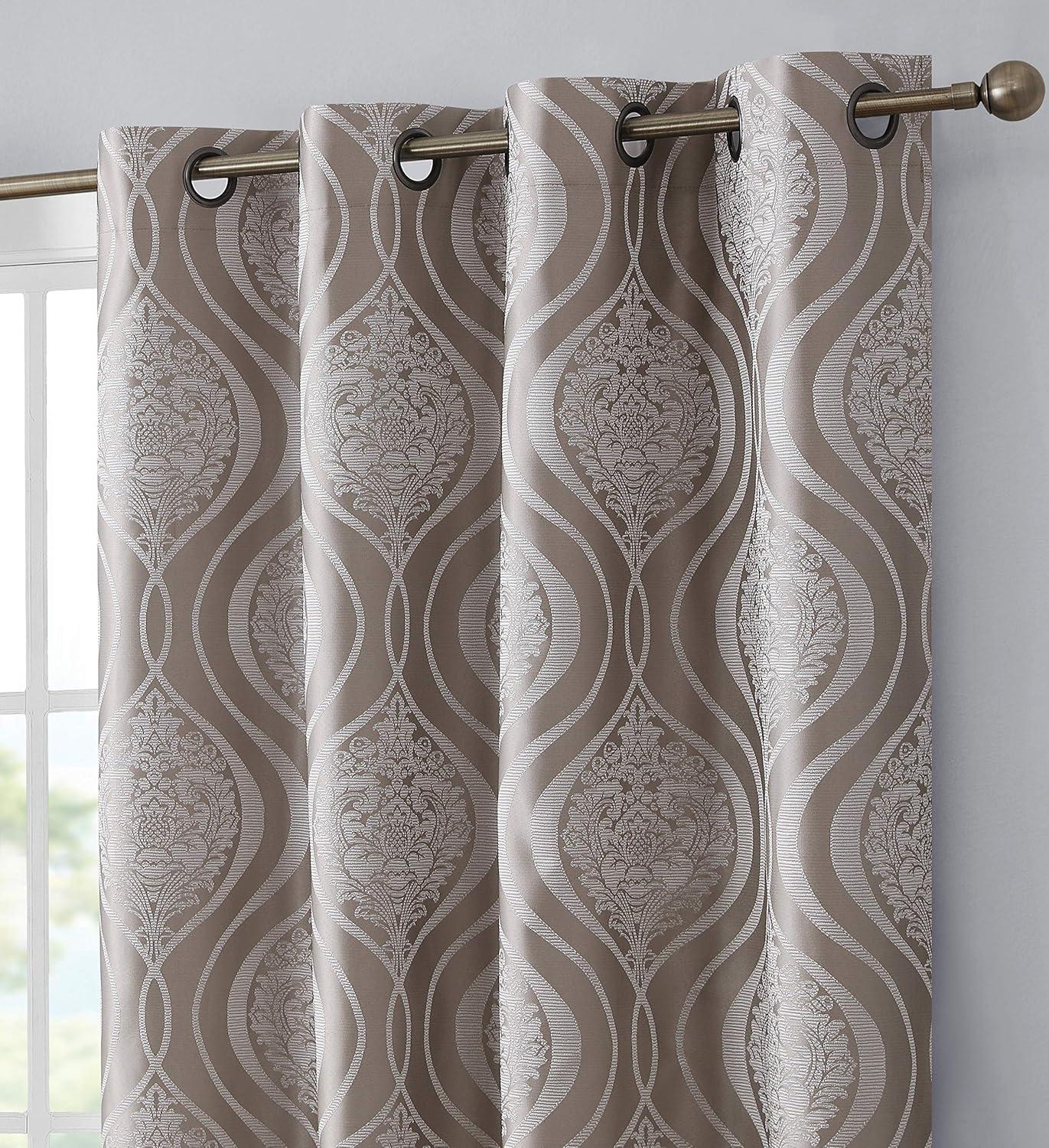 THD Sophia 100% Complete Blackout Privacy Energy Efficient Grommet Window Treatment Curtains - Pair