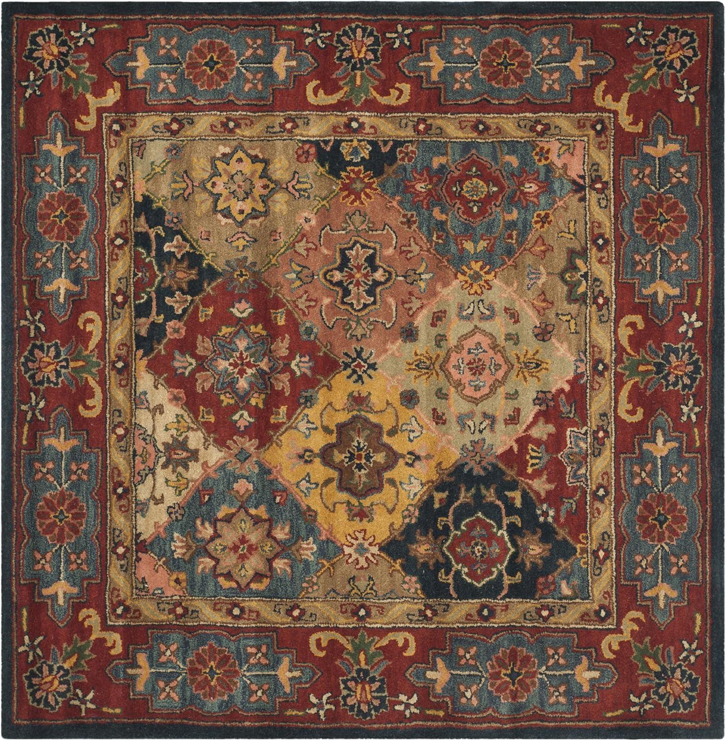 Heritage HG926 Hand Tufted Area Rug - Red/Multi - 8'x8' - Safavieh.