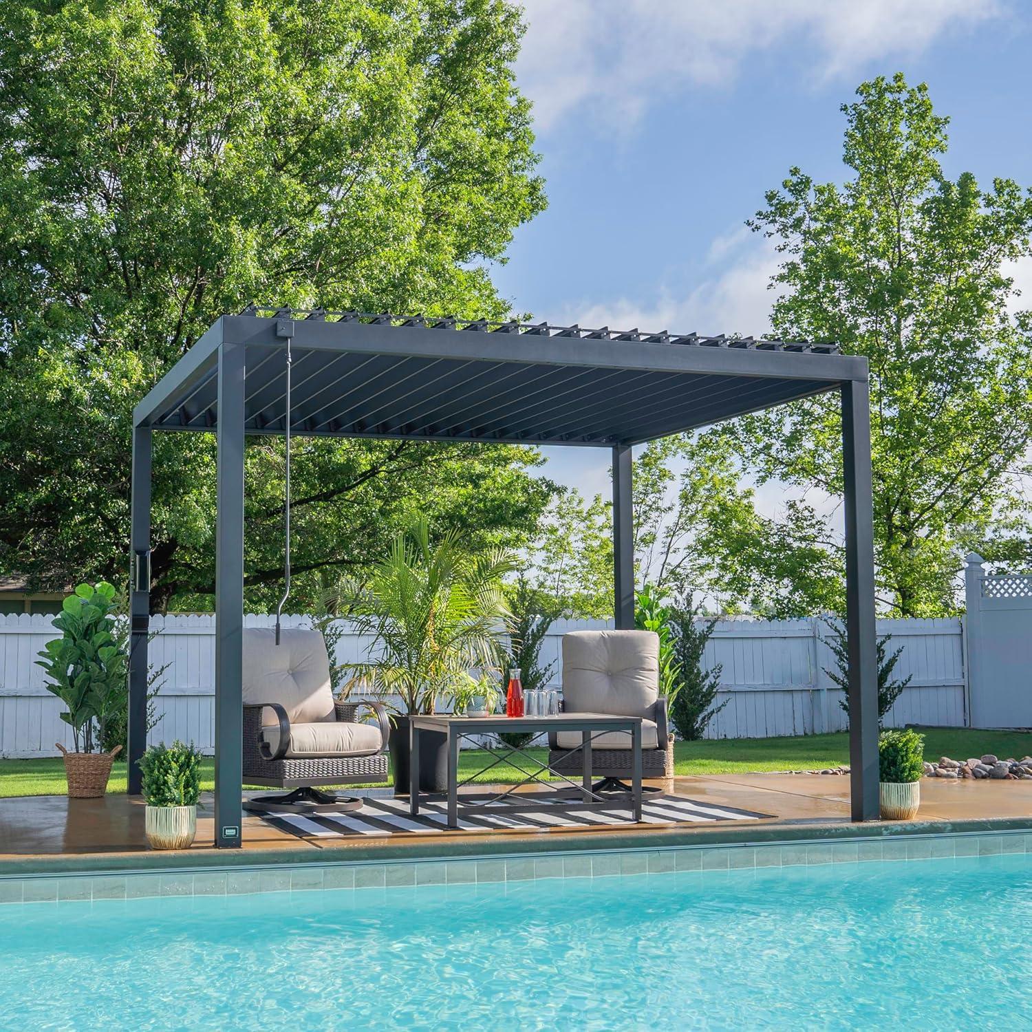Sarasota Steel Louvered Pergola
