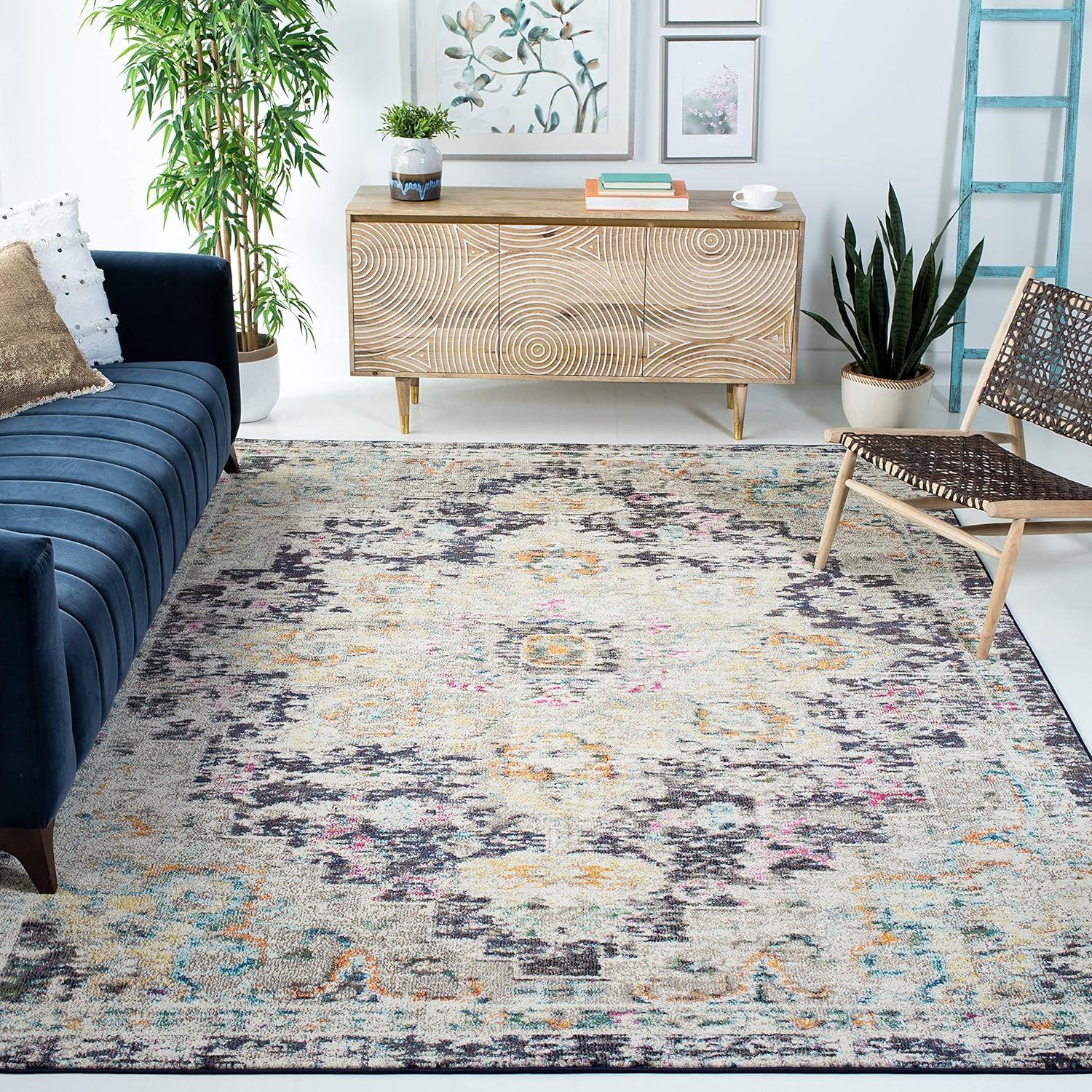 Madison MAD473 Power Loomed Indoor Area Rug - Black/Gold - 8'x10' - Safavieh