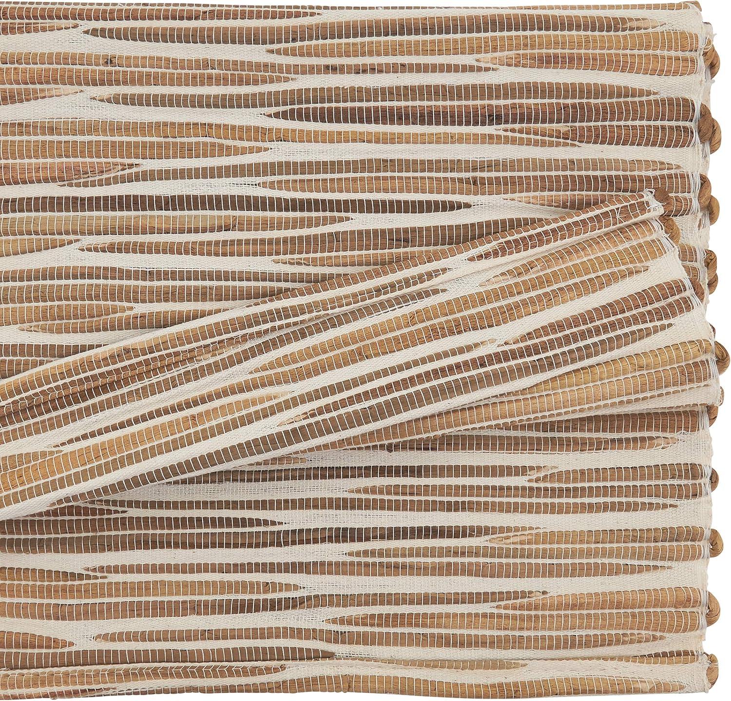 Natural Water Hyacinth and Wooden Bead Table Runner