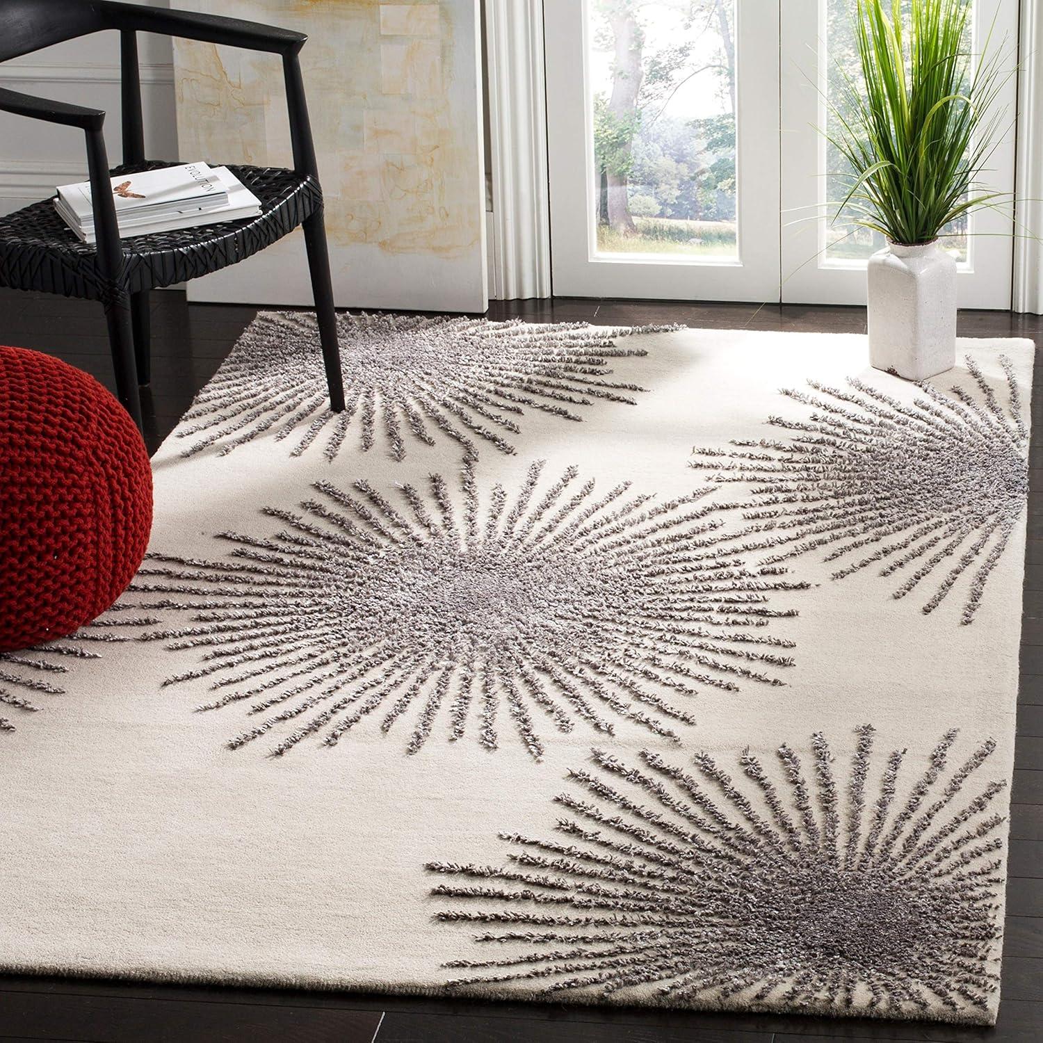 Soho SOH712 Hand Tufted Area Rug - Ivory/Silver - 7'6"x9'6" - Safavieh.