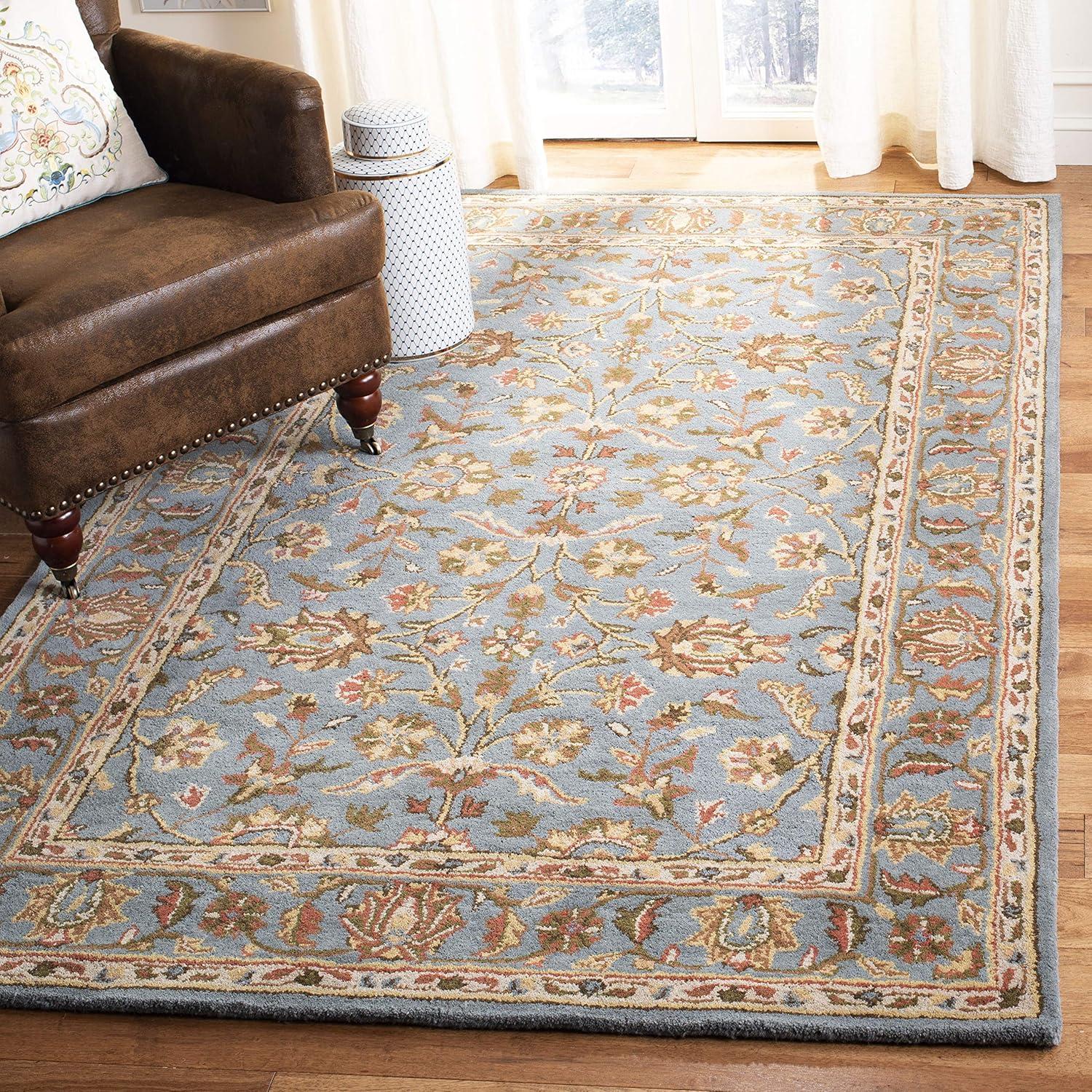 SAFAVIEH Heritage Leinster Traditional Wool Area Rug, Blue, 8' x 8' Square